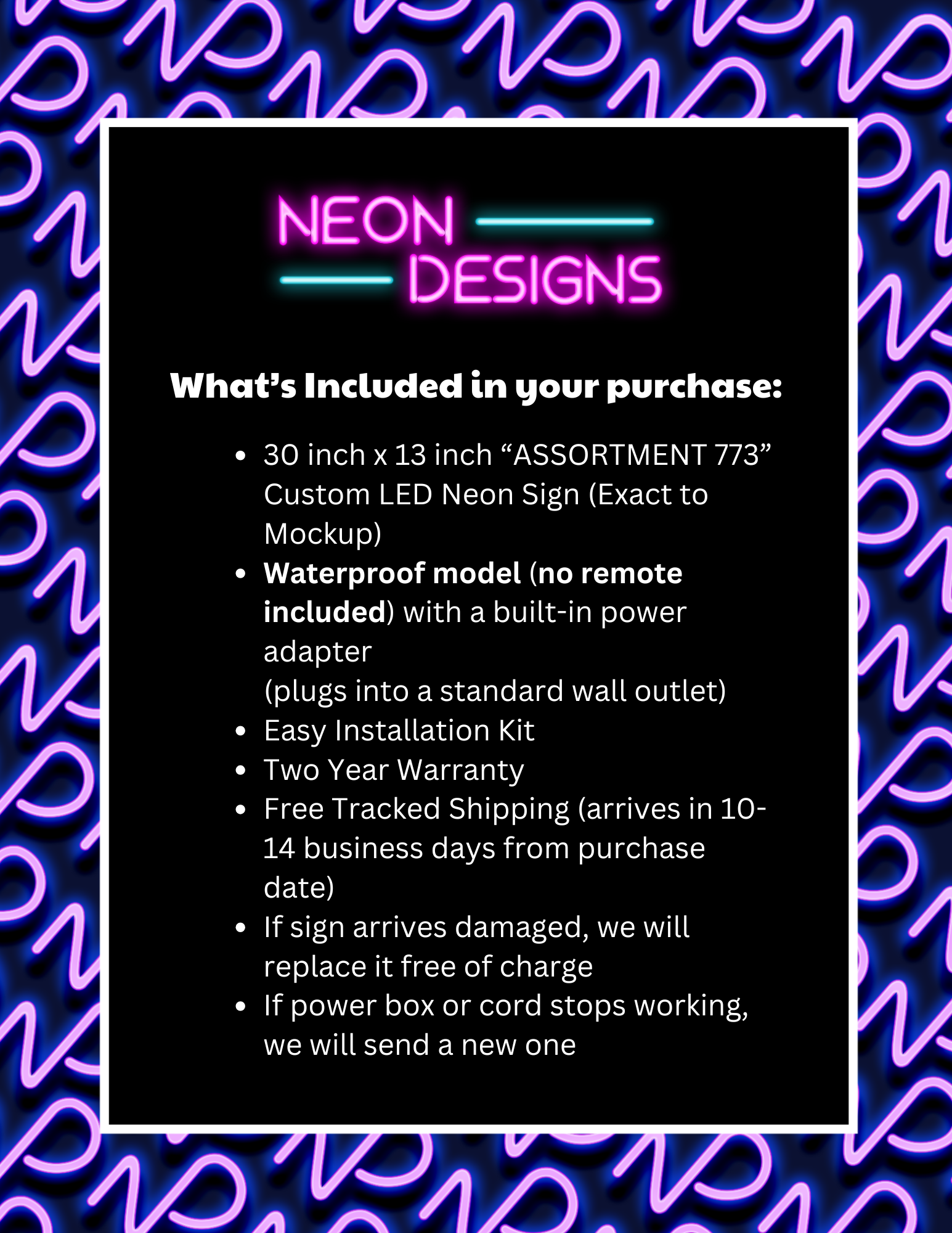 ASSORTMENT 773 - Premium Neon Artwork