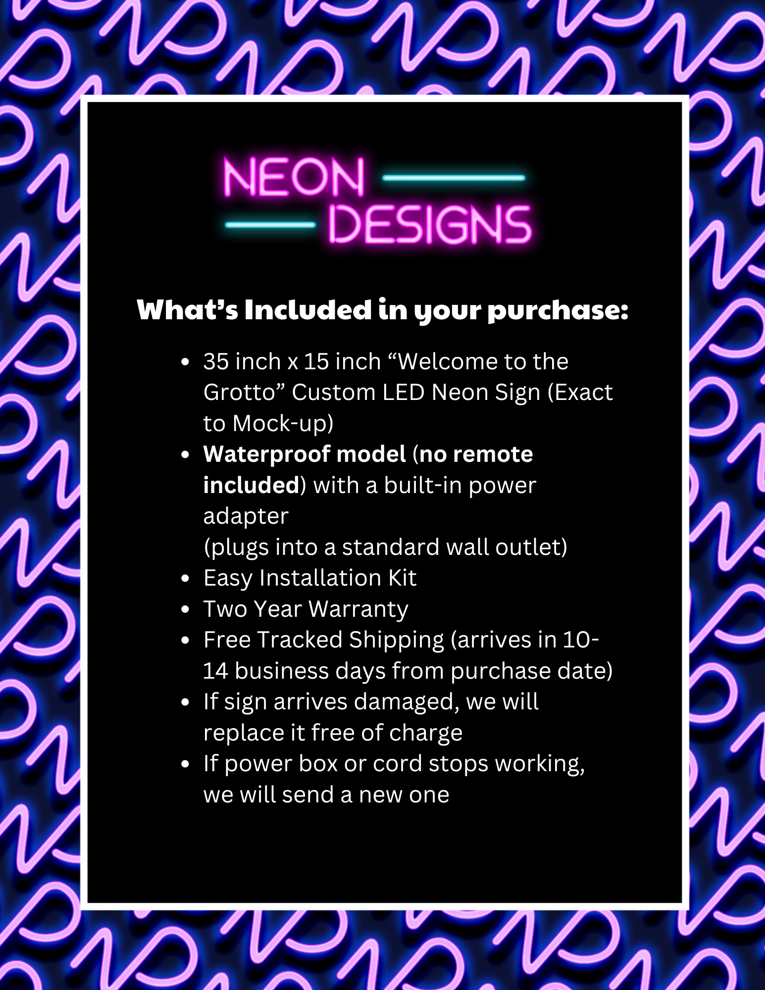 Welcome to the Grotto - Premium Neon Artwork