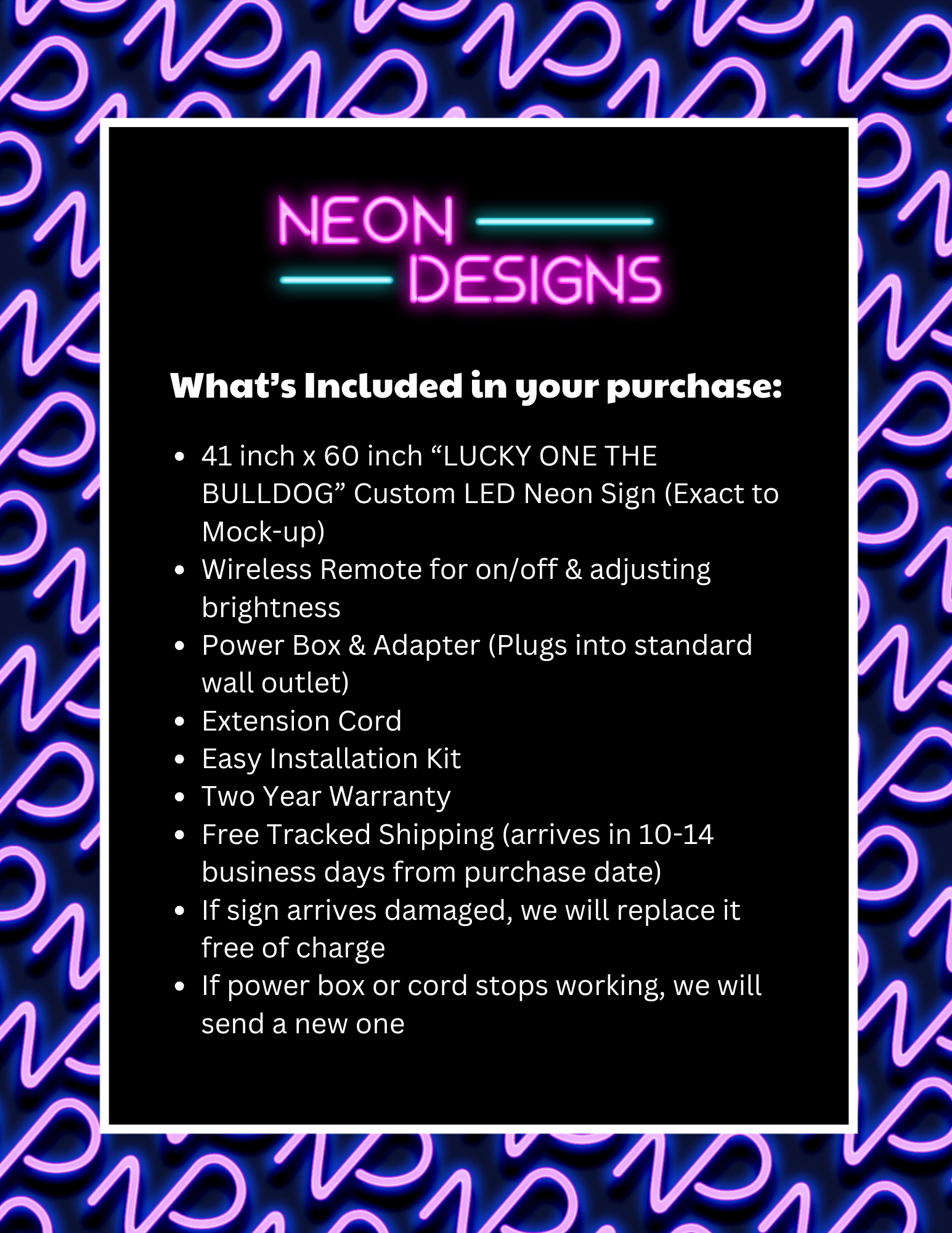 LUCKY ONE THE BULLDOG - Premium Neon Artwork
