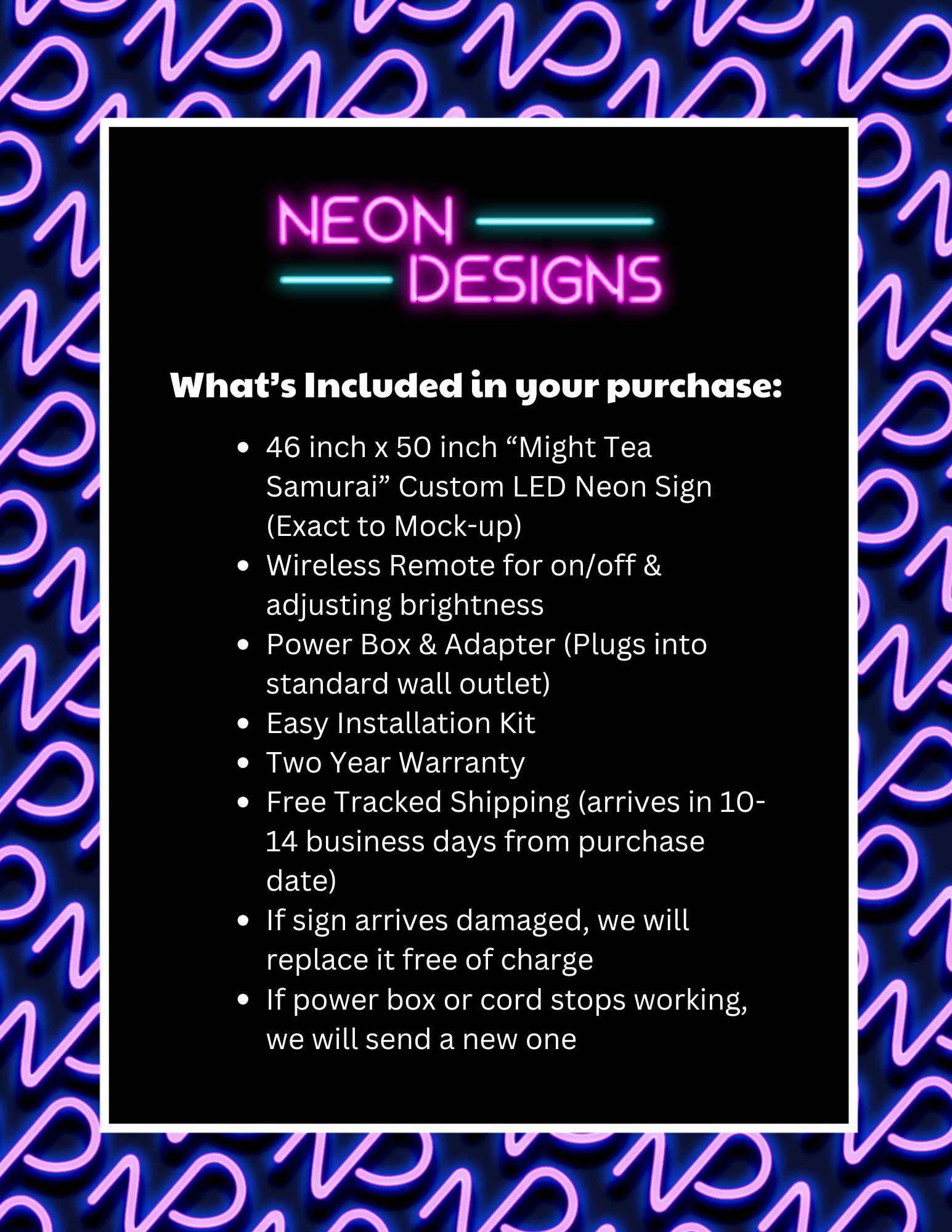 Might Tea Samurai - Premium Neon Artwork