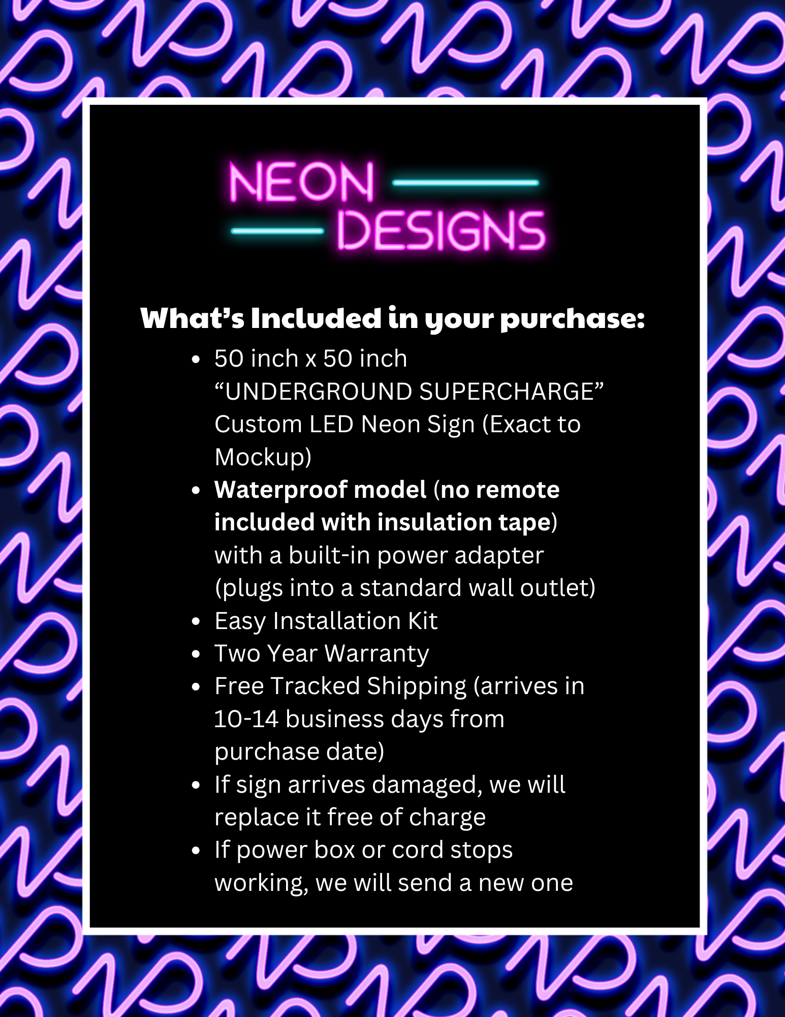 UNDERGROUND SUPERCHARGE - Premium Neon Artwork