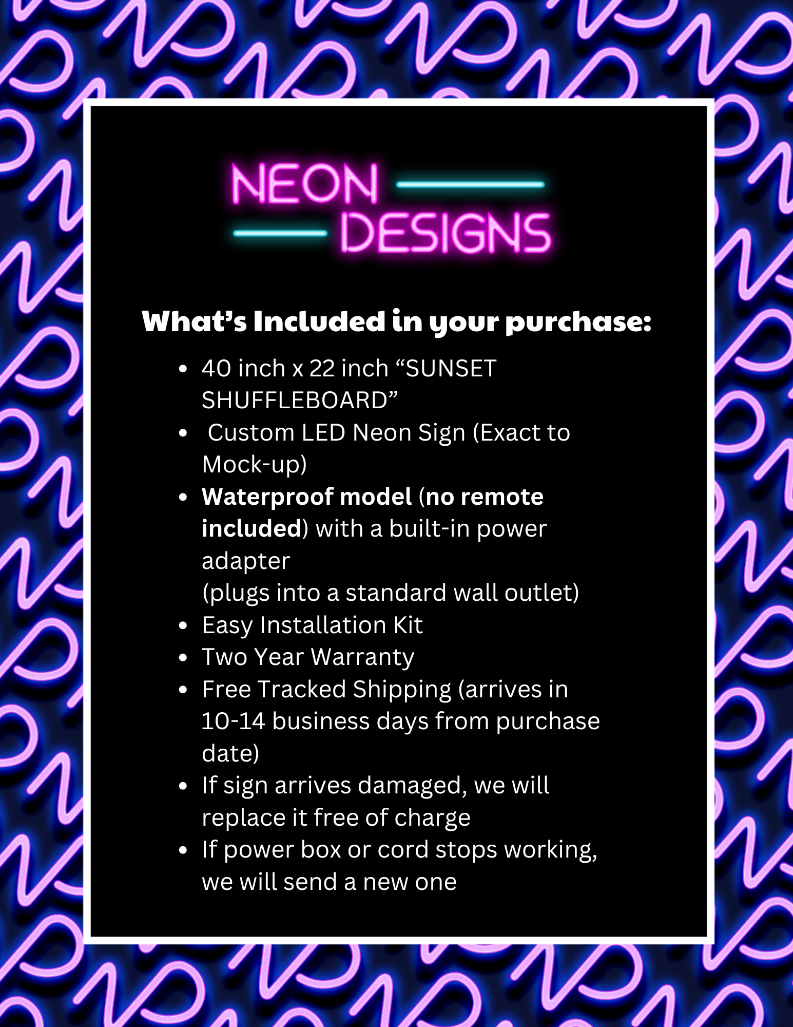 SUNSET SHUFFLEBOARD - Premium Neon Artwork