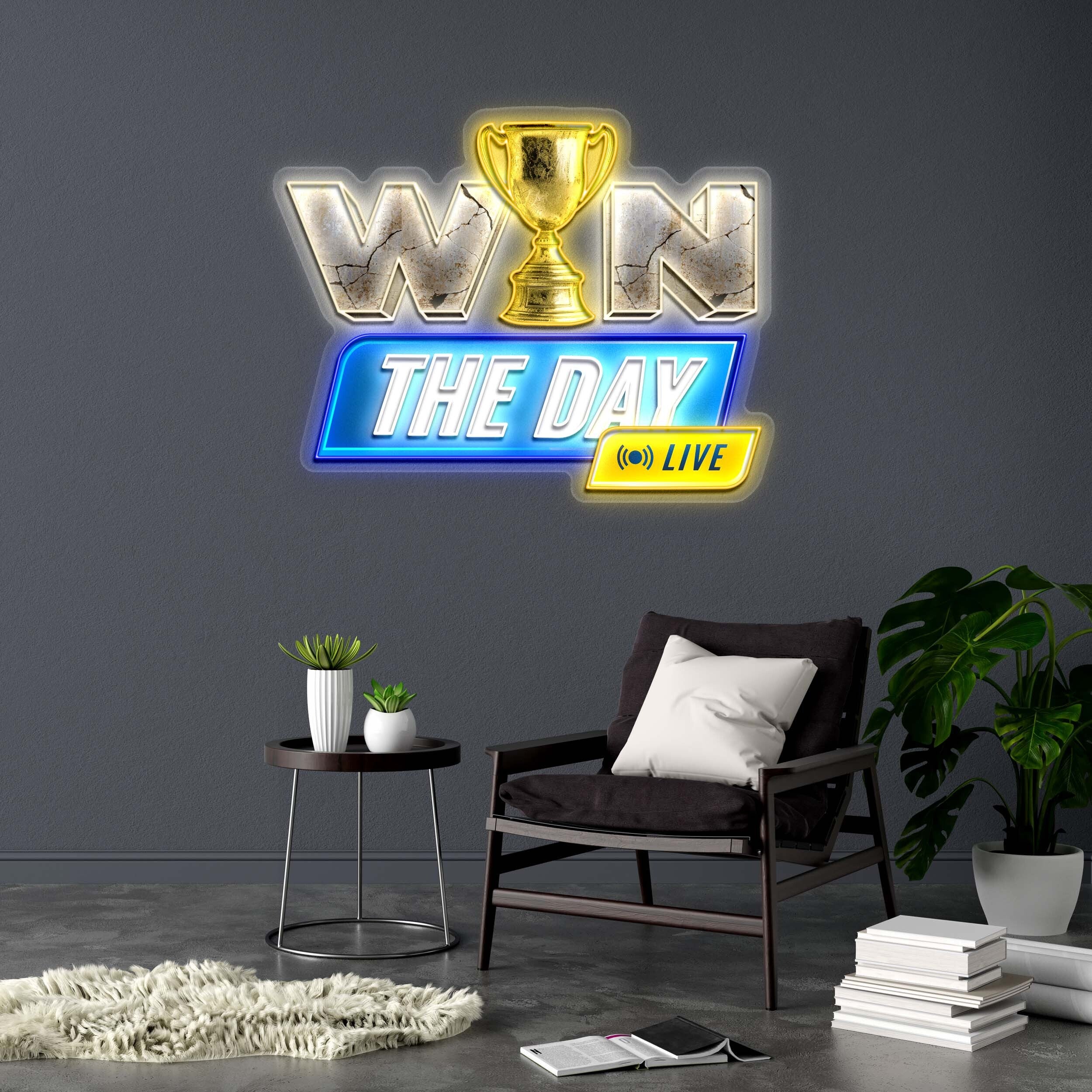 WIN THE DAY - Premium Neon Artwork