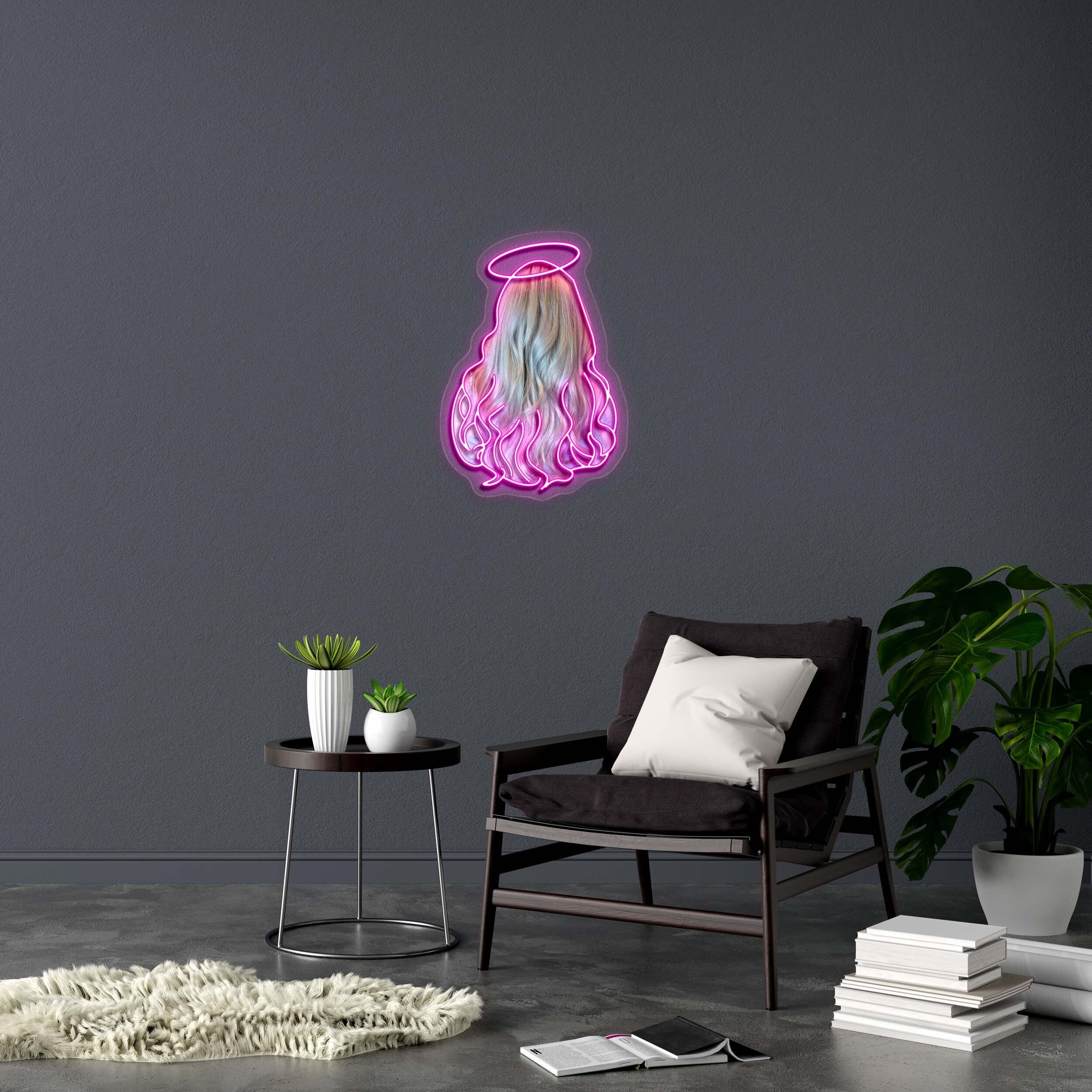Girl with a halo - Premium Neon Artwork