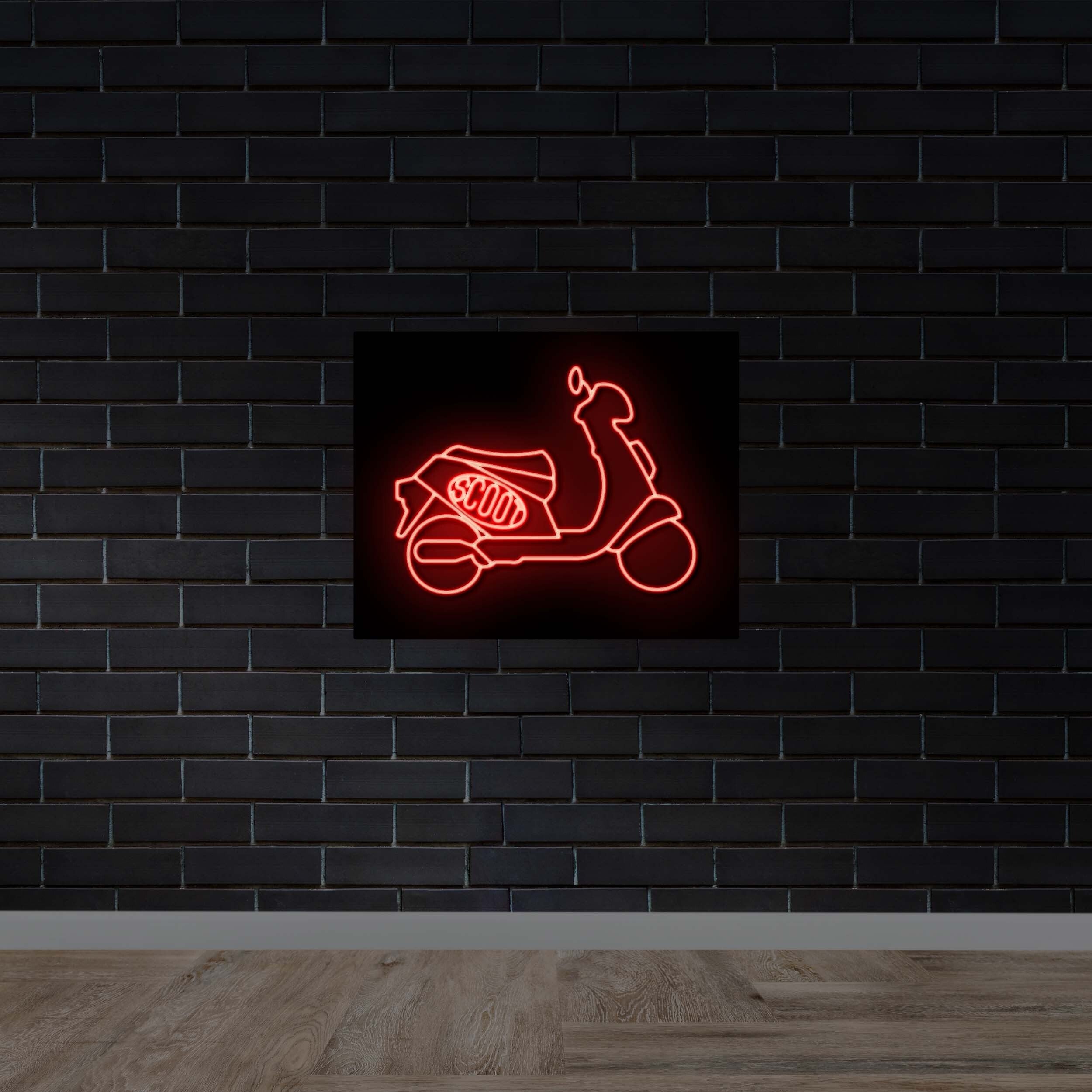 Retro Scooter (side view) - Premium Neon Artwork