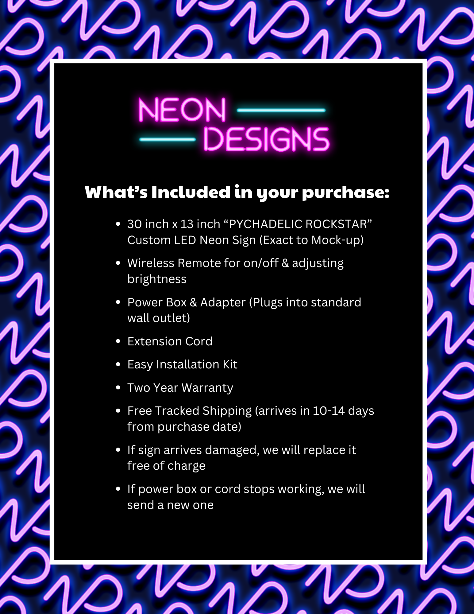 PYCHADELIC ROCKSTAR - Premium Neon Artwork