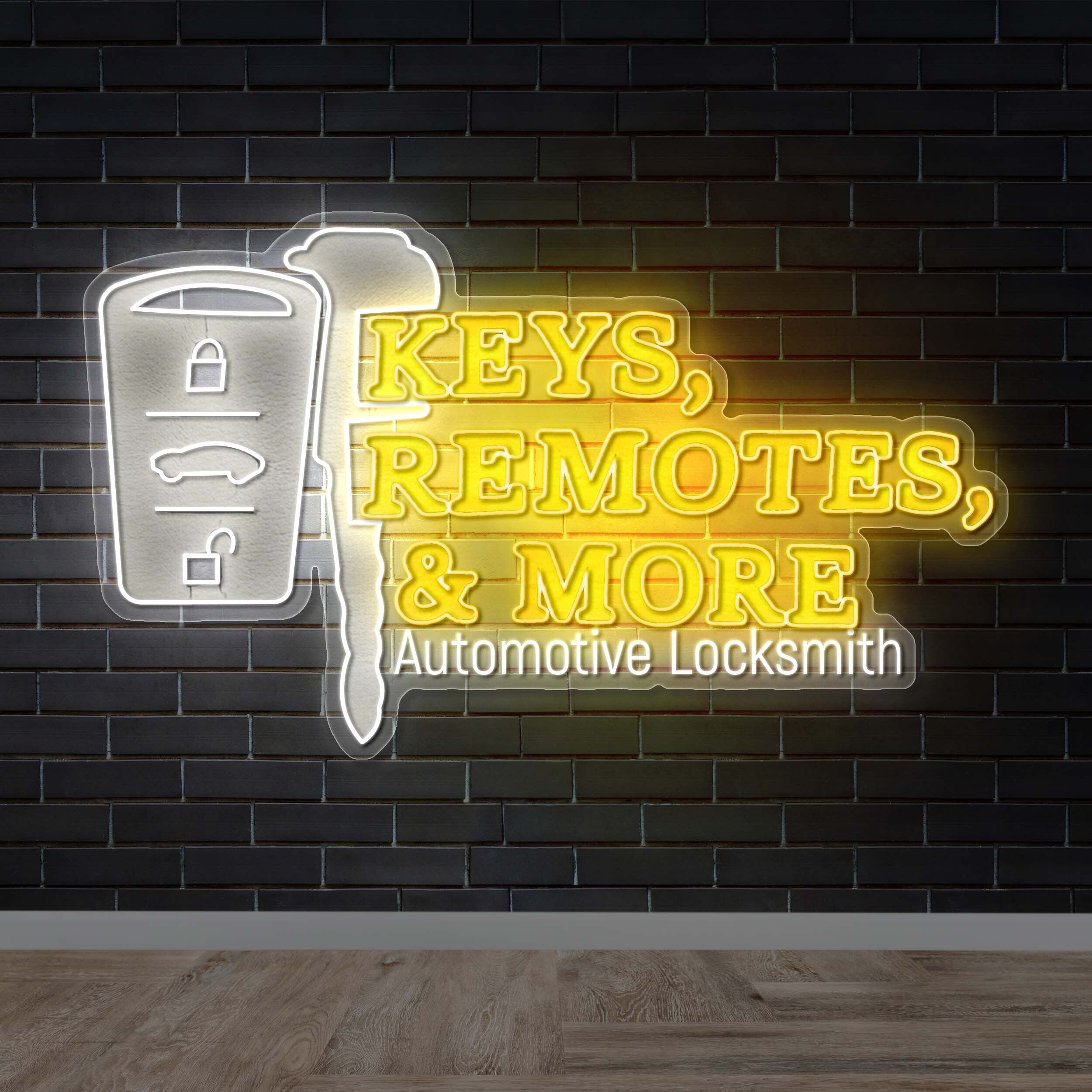 Keys, Remotes, & More Automotive Locksmith - Premium Neon Artwork