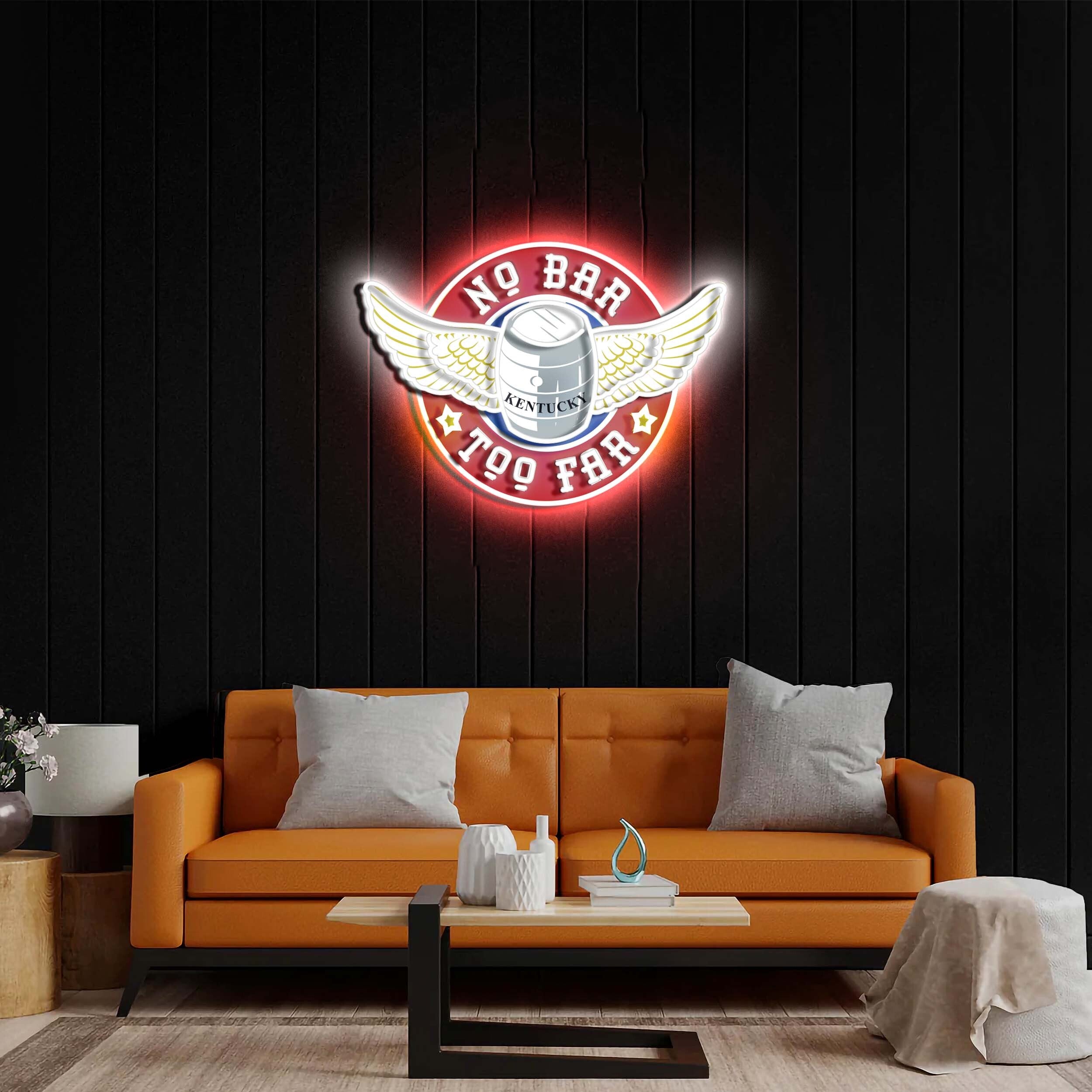 NO BAR, TOO FAR - Premium Neon Artwork