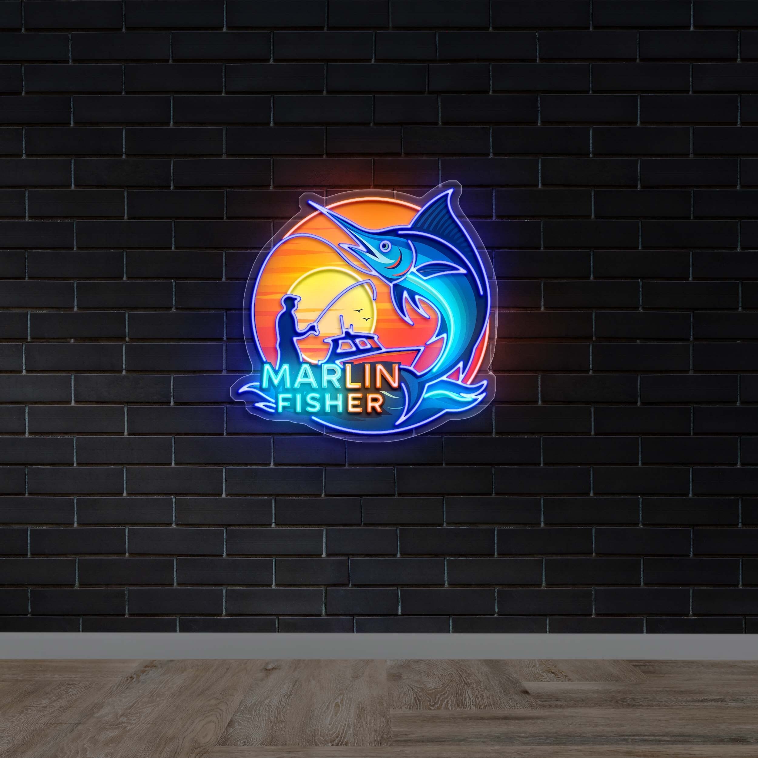 MARLIN FISHER - Premium Neon Artwork