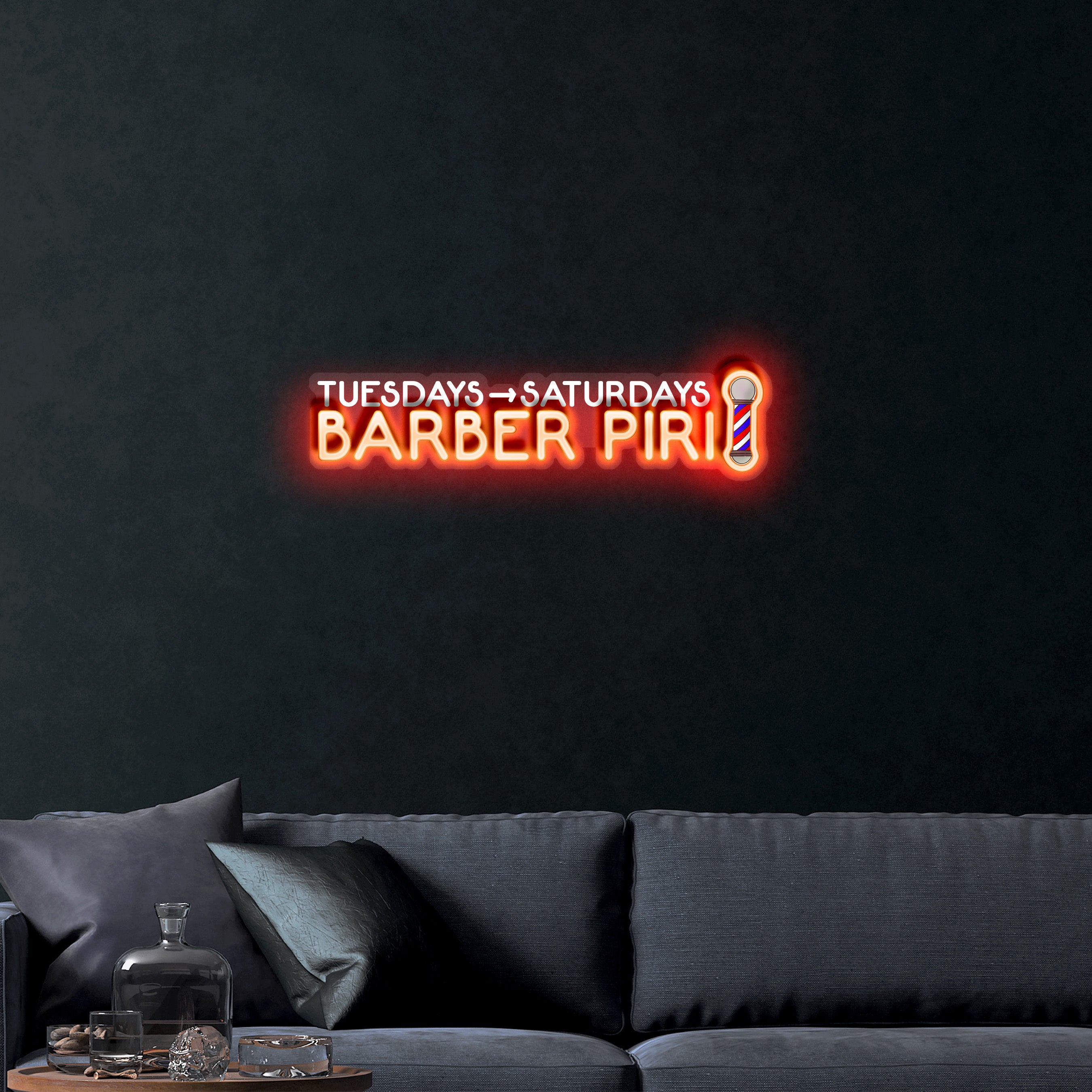 BARBER PIRI – Premium Neon Artwork