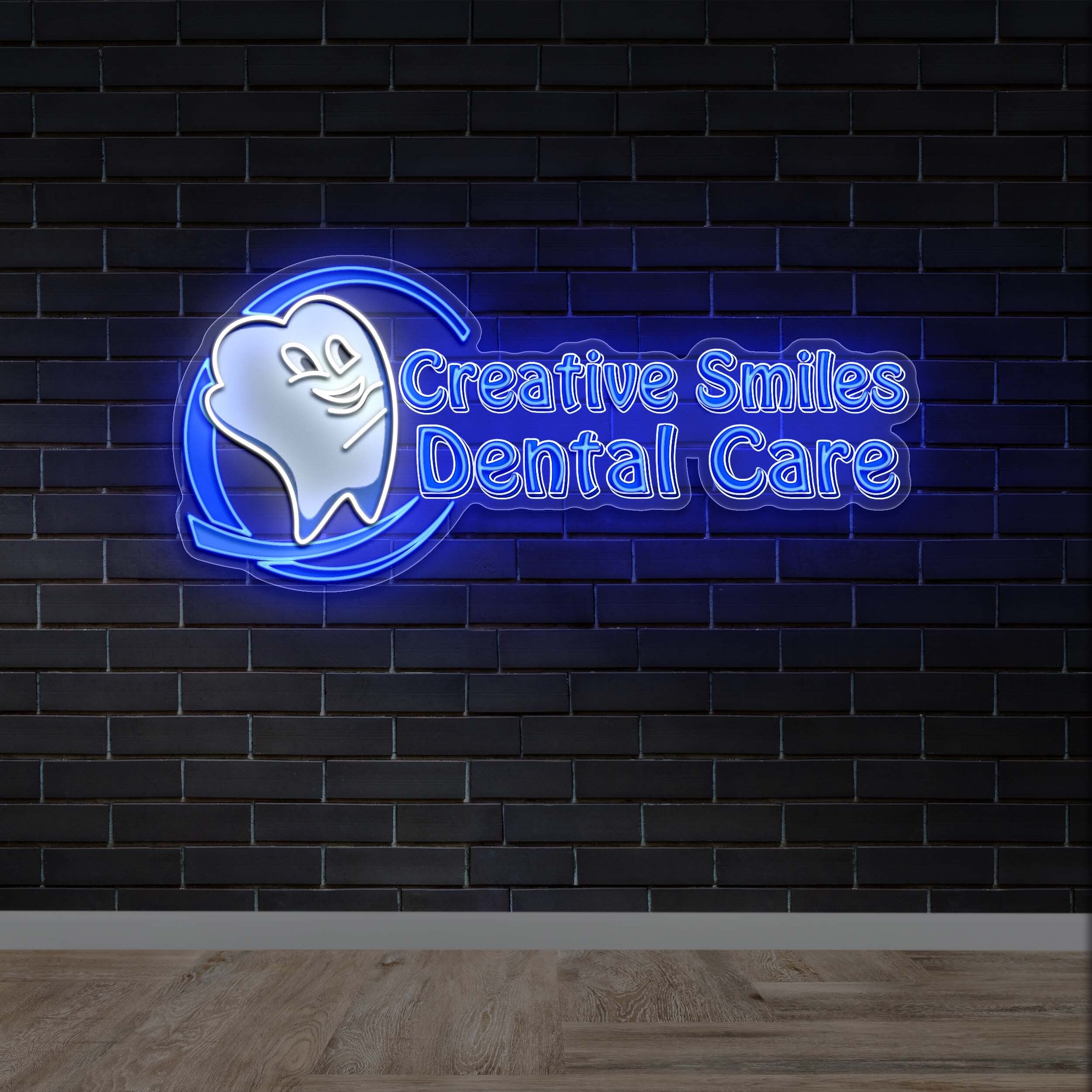 Creative Smiles Dental Cares - Premium Neon Artwork