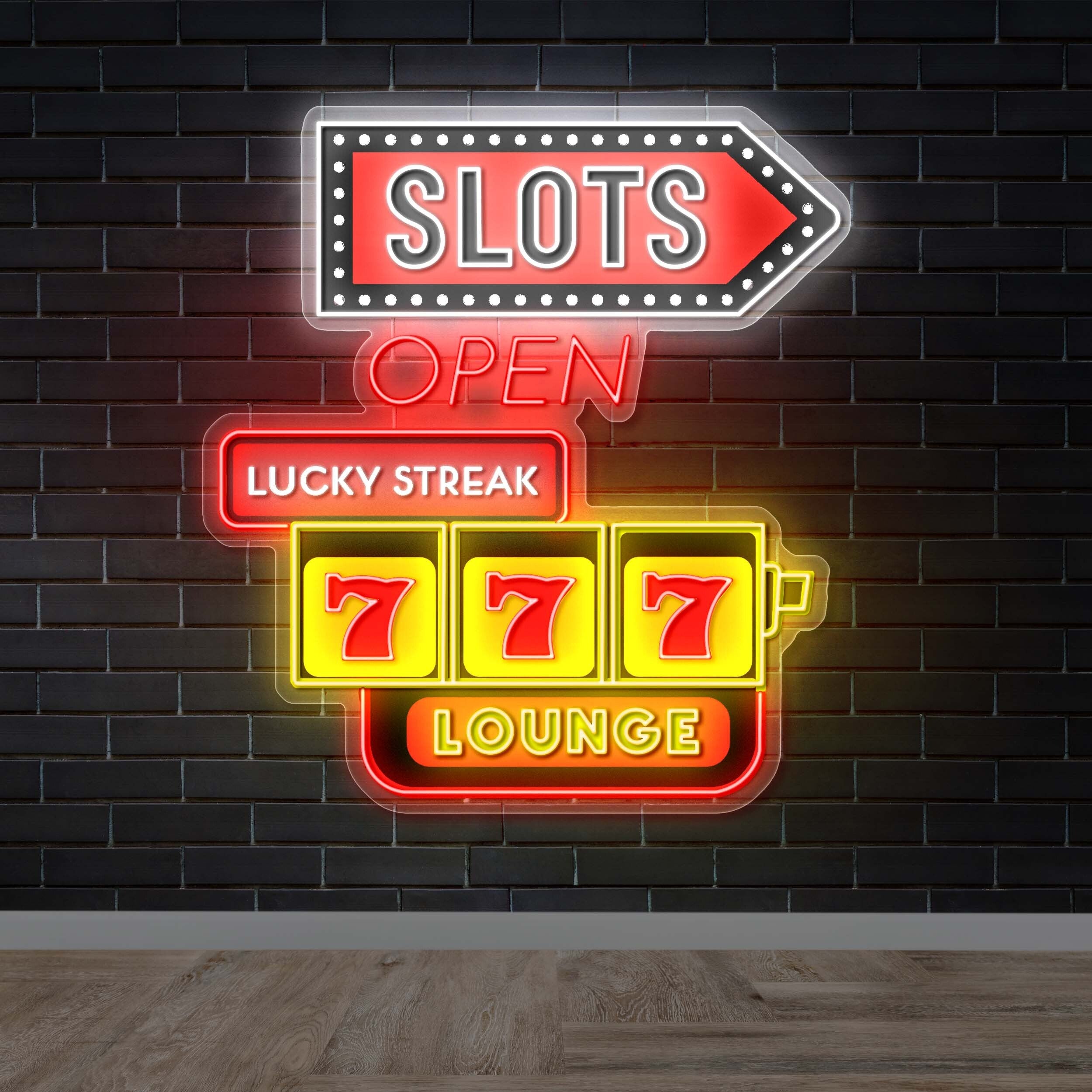 SLOTS OPEN LUCKY STREAK - Premium Neon Artwork