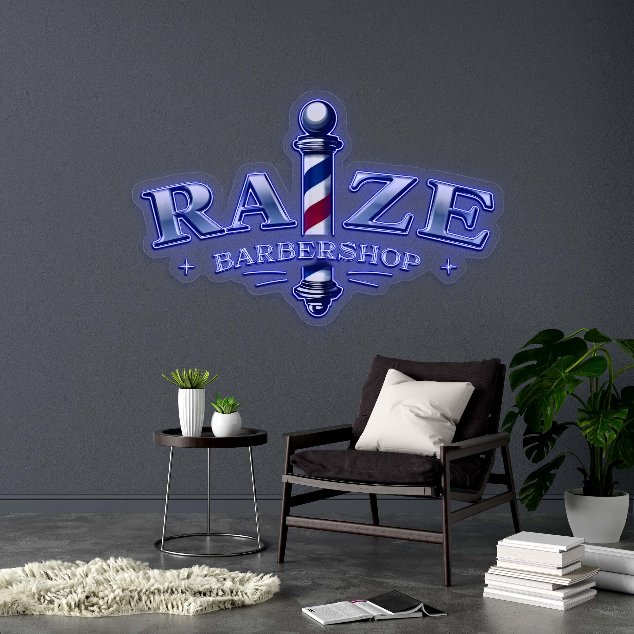 RAZE BARBERSHOP - Premium Neon Artwork