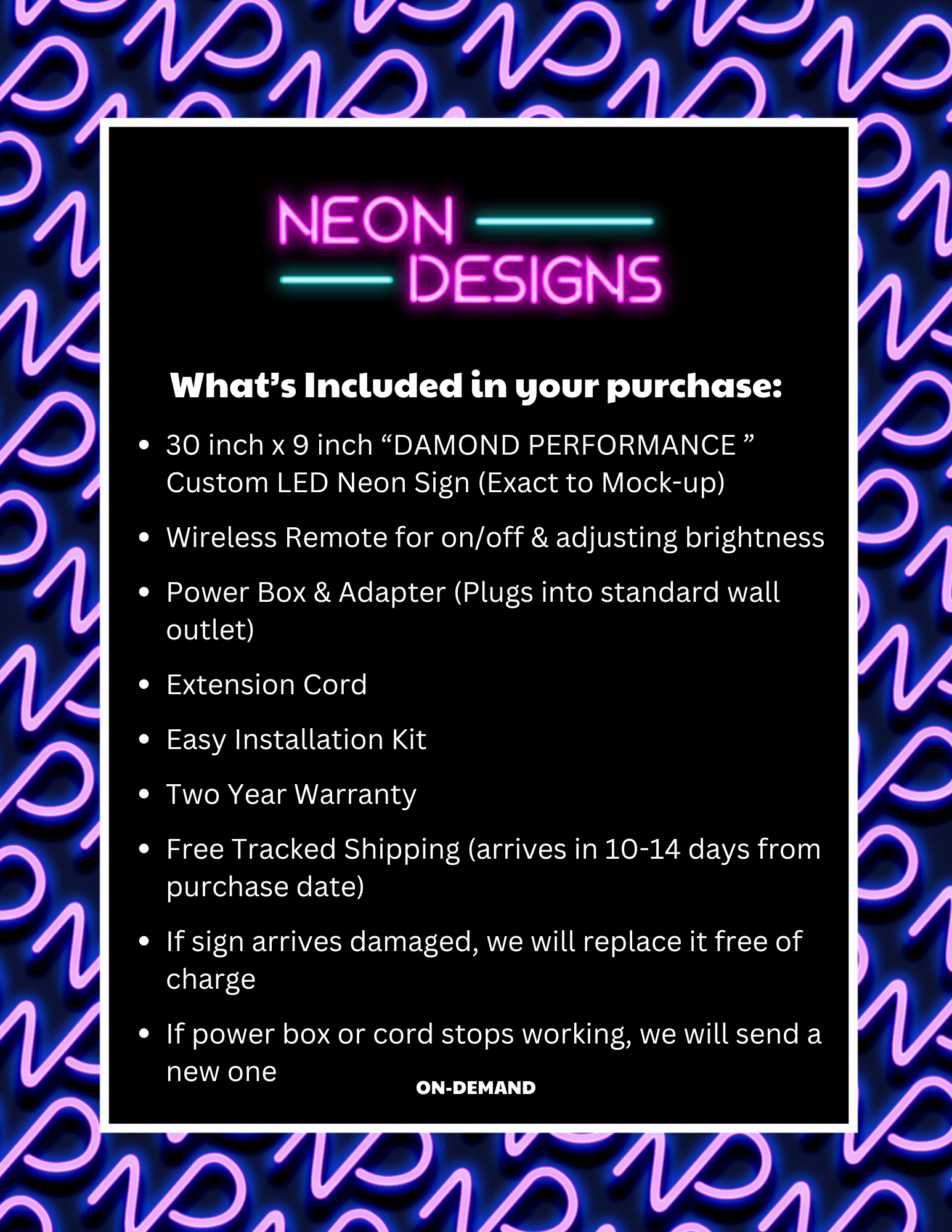 DAMOND PERFORMANCE - Premium Neon Artwork