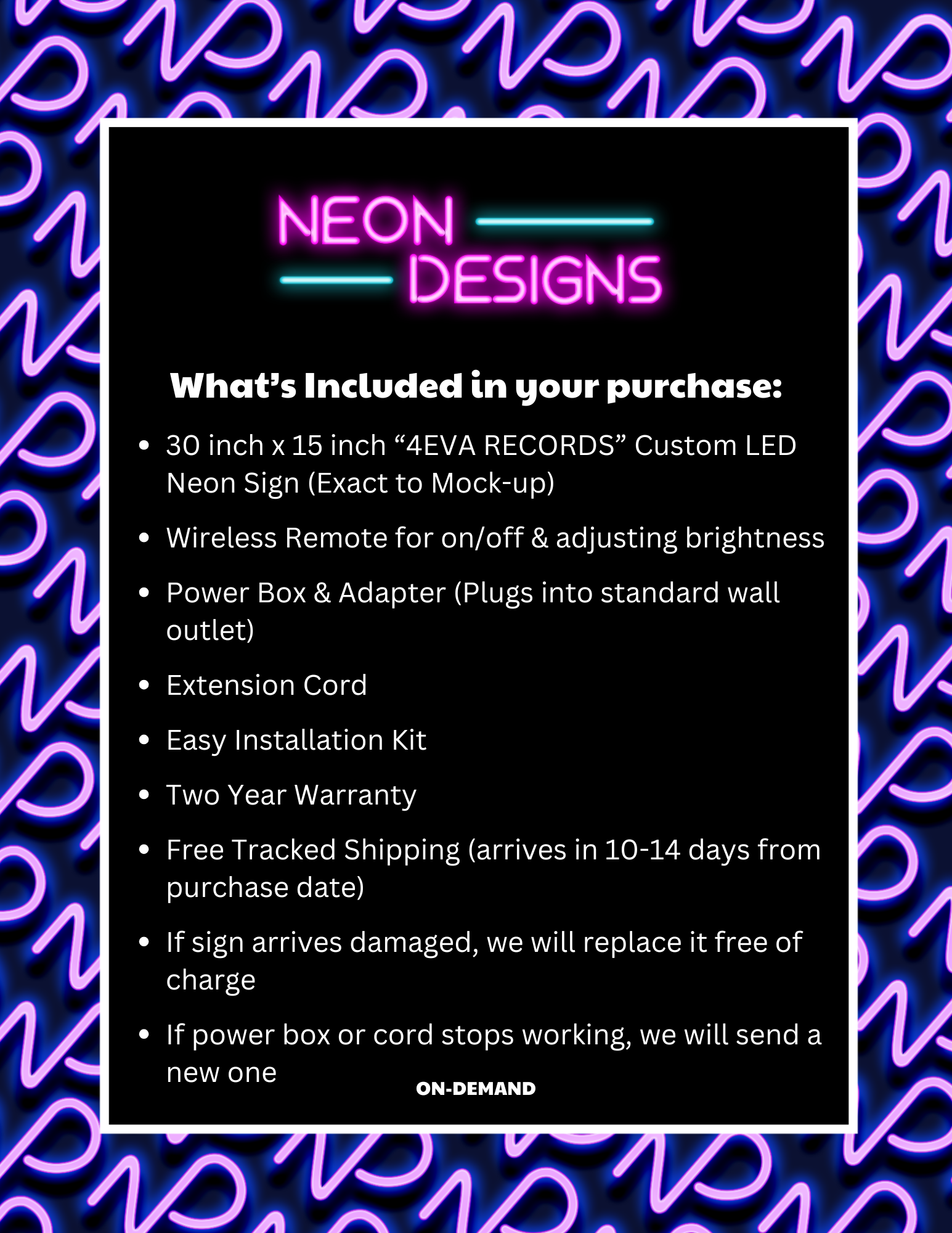 4EVA RECORDS - Premium Neon Artwork