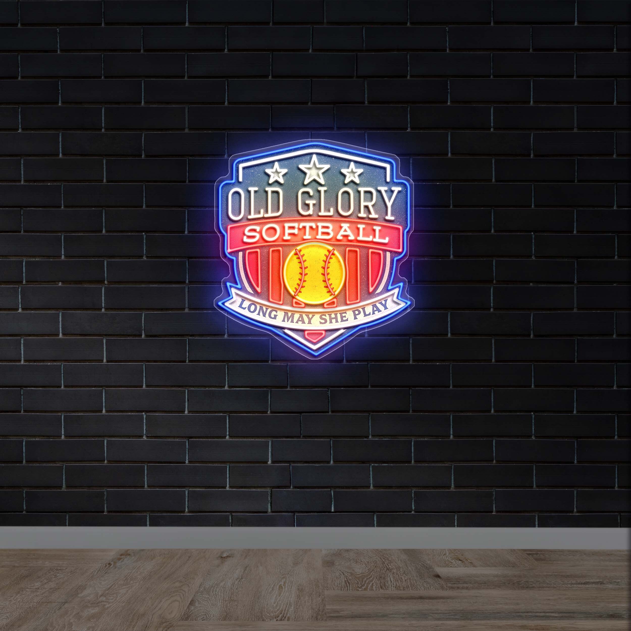 OLD GLORY SOFT BALL - Premium Neon Artwork