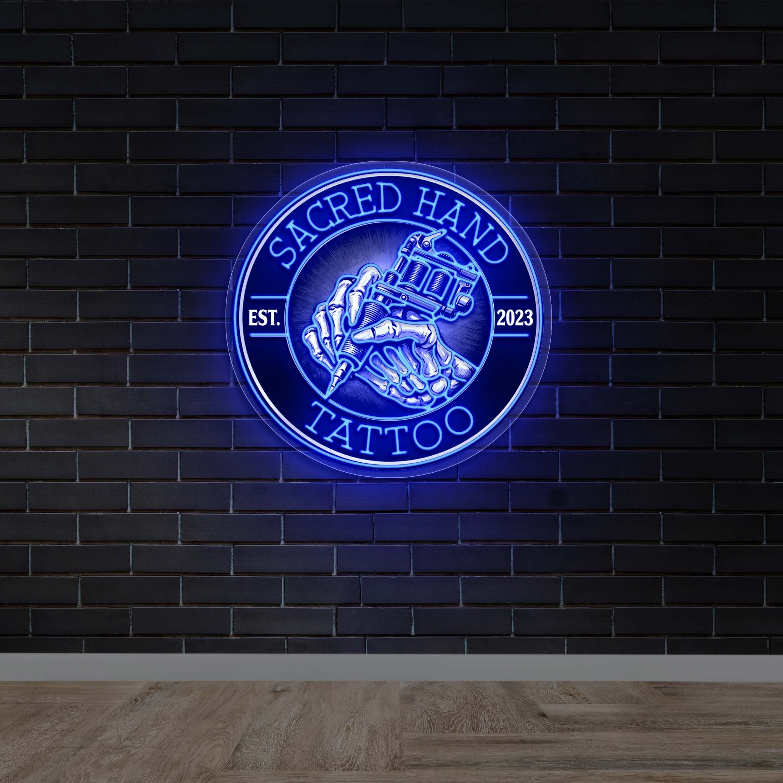 Sacred Hand Tattoo - Premium Neon Artwork