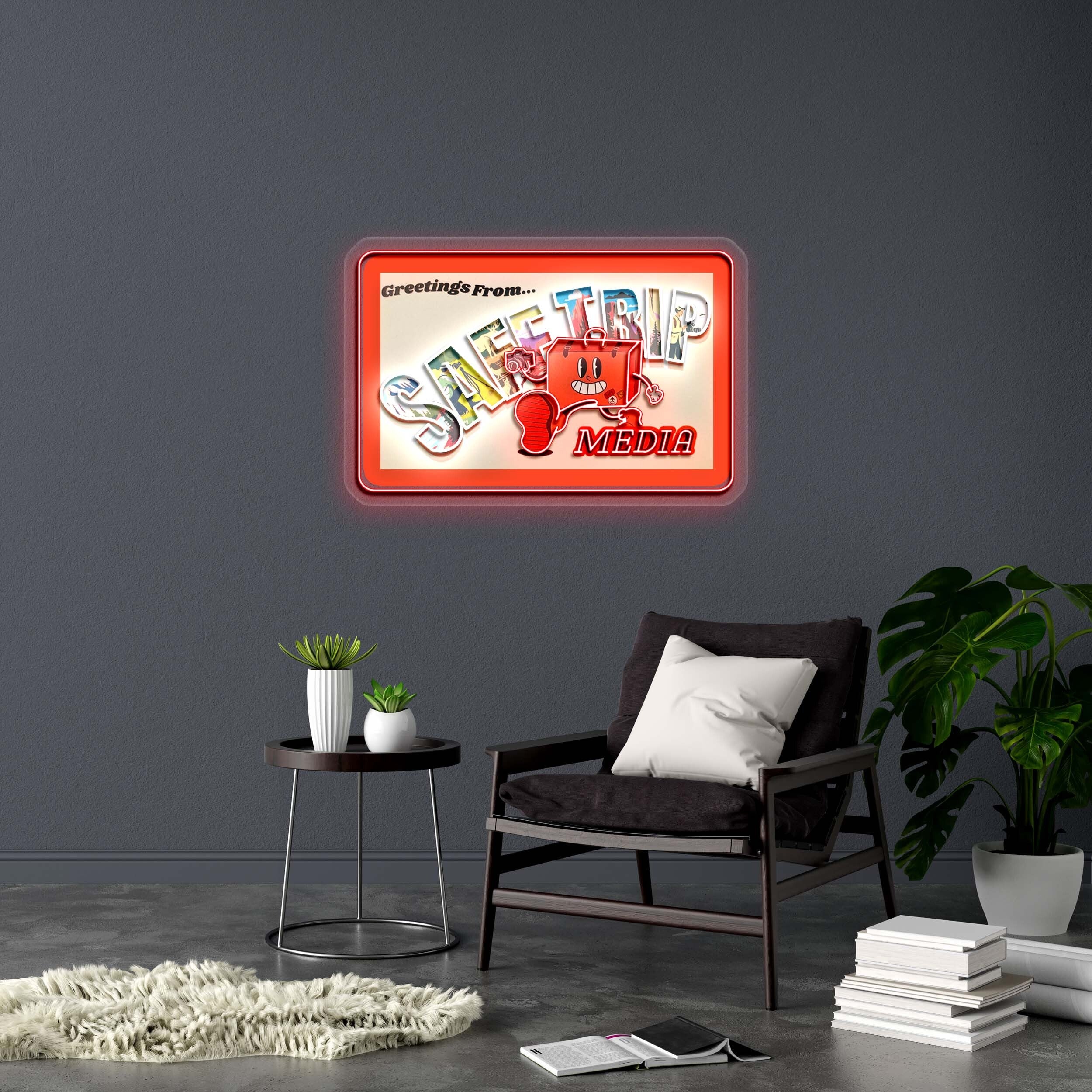 SAFE TRIP Media - Premium Neon Artwork