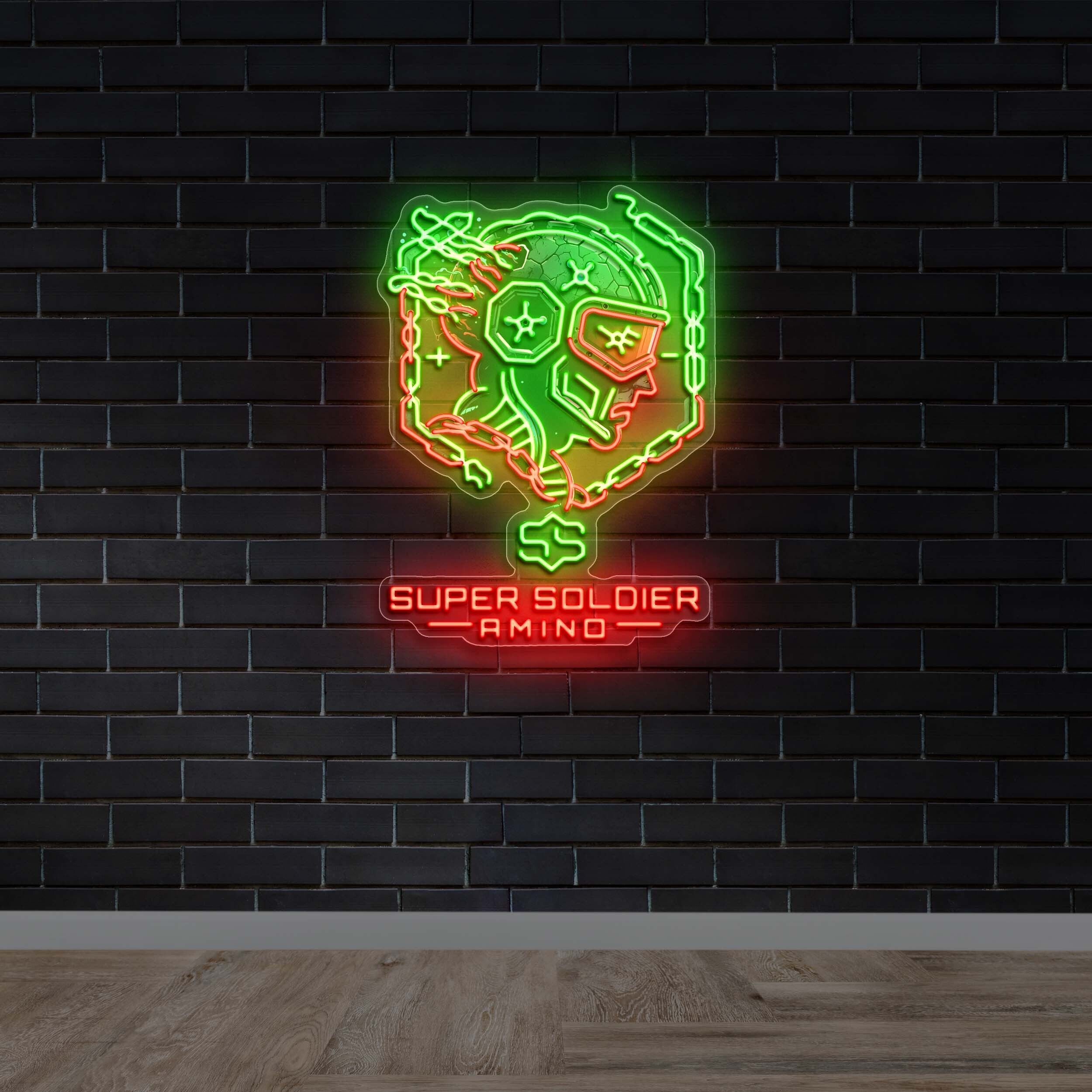 Super Soldier Amino - Premium Neon Artwork