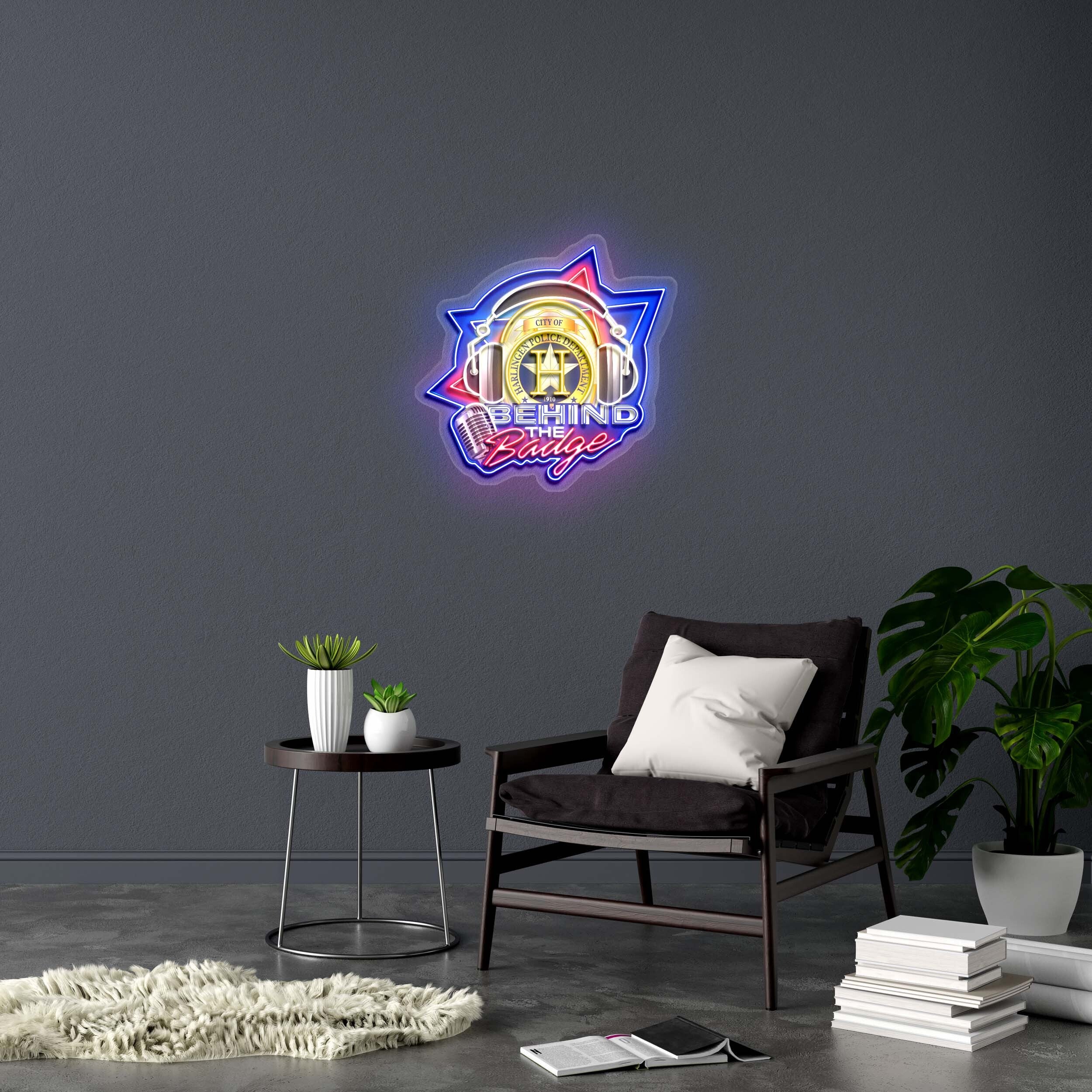 BEHIND the Badge - Premium Neon Artwork
