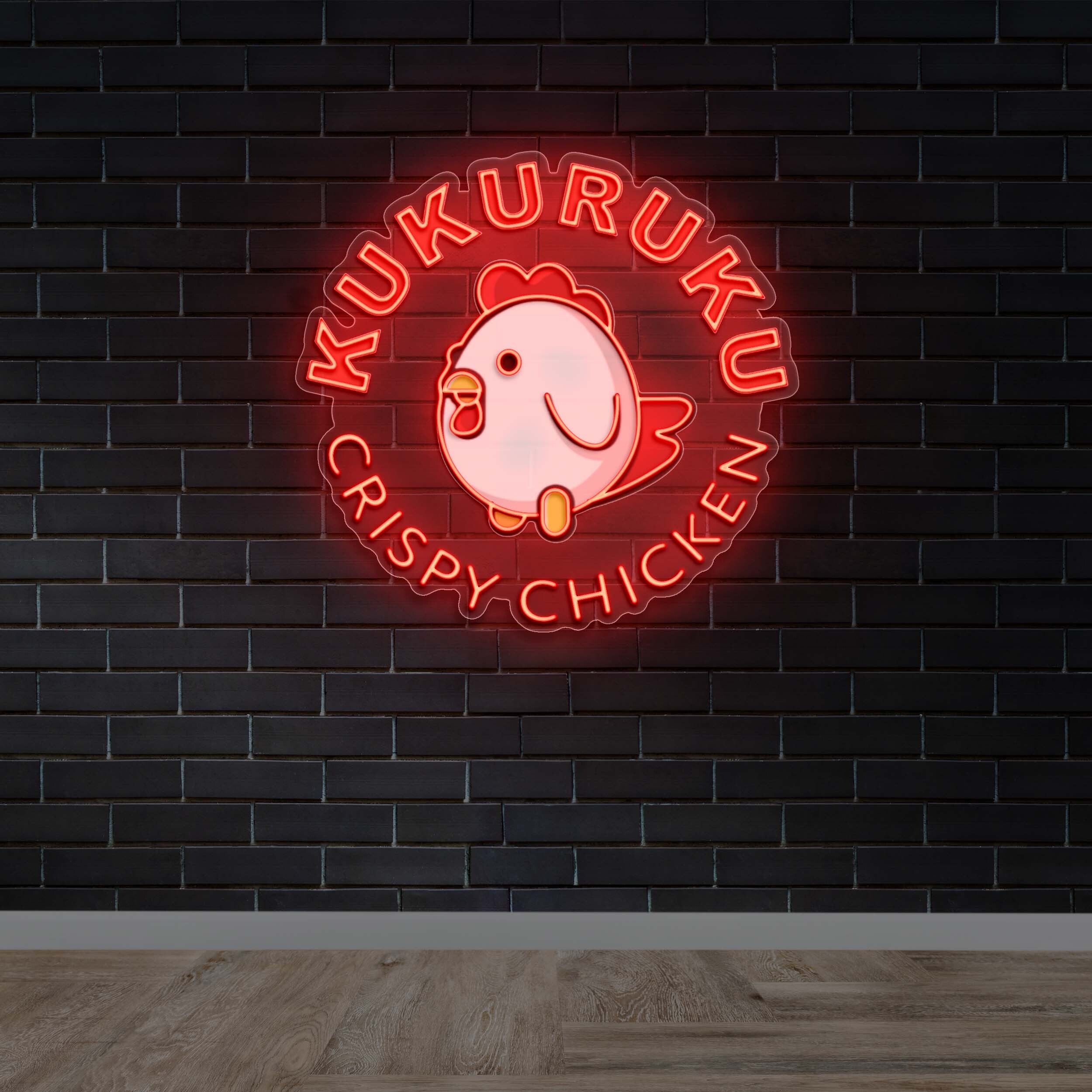 Kukuruku Crispy Chicken - Premium Neon Artwork