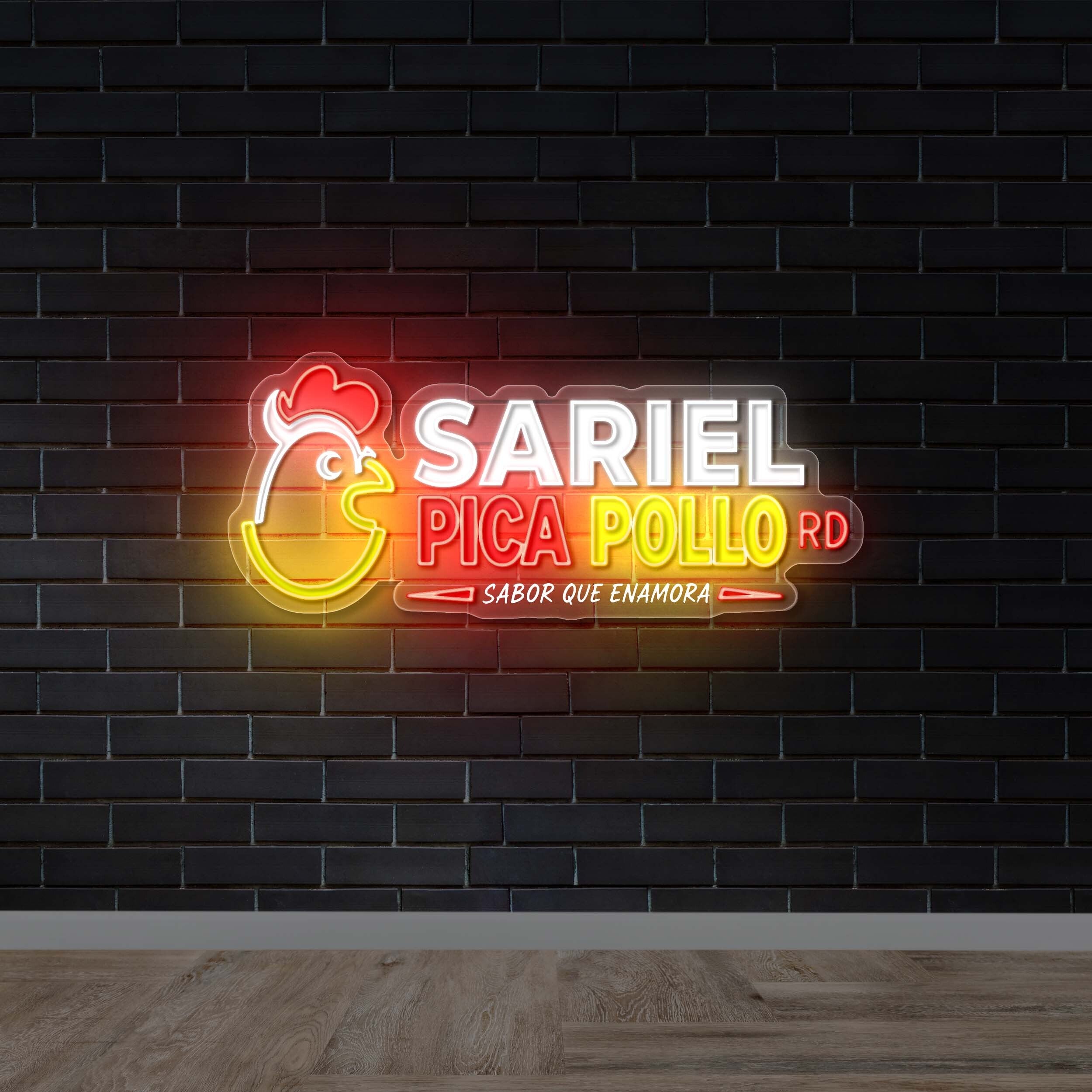 Sariel Pica Pollo RD - Premium Neon Artwork