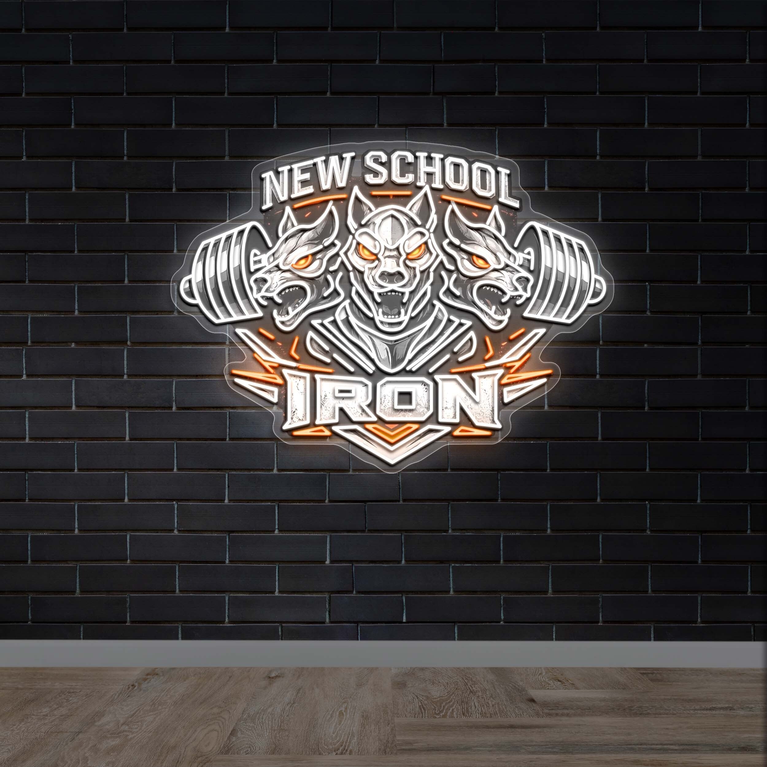 New School Iron - Premium Neon Artwork