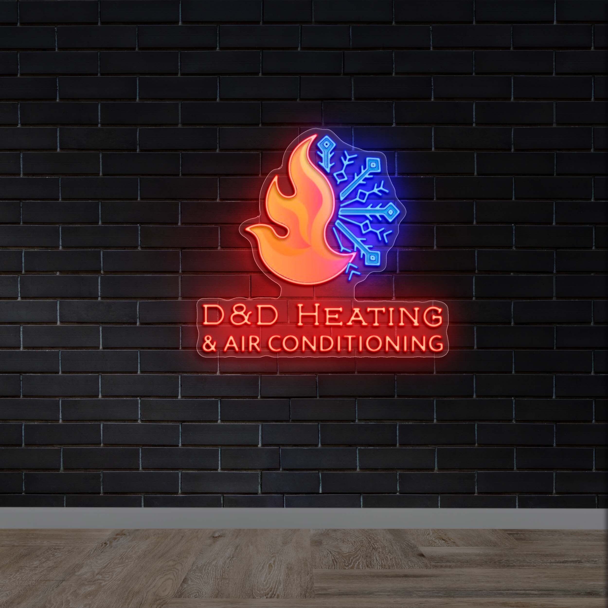 D&D HEATING & AIR CONDITIONING - Premium Neon Artwork