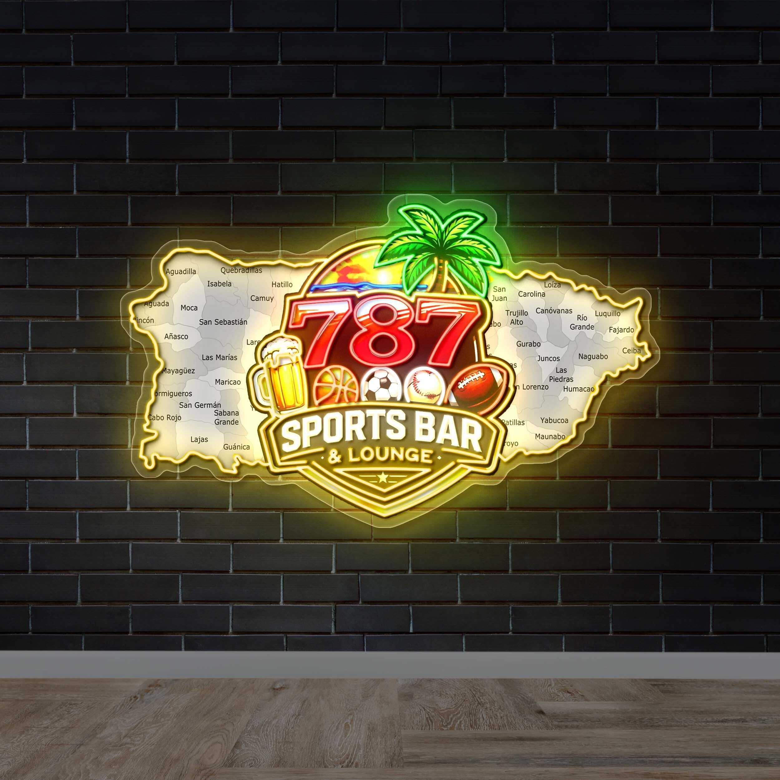 787 SPORTS BAR & LOUNGE - Premium Neon Artwork