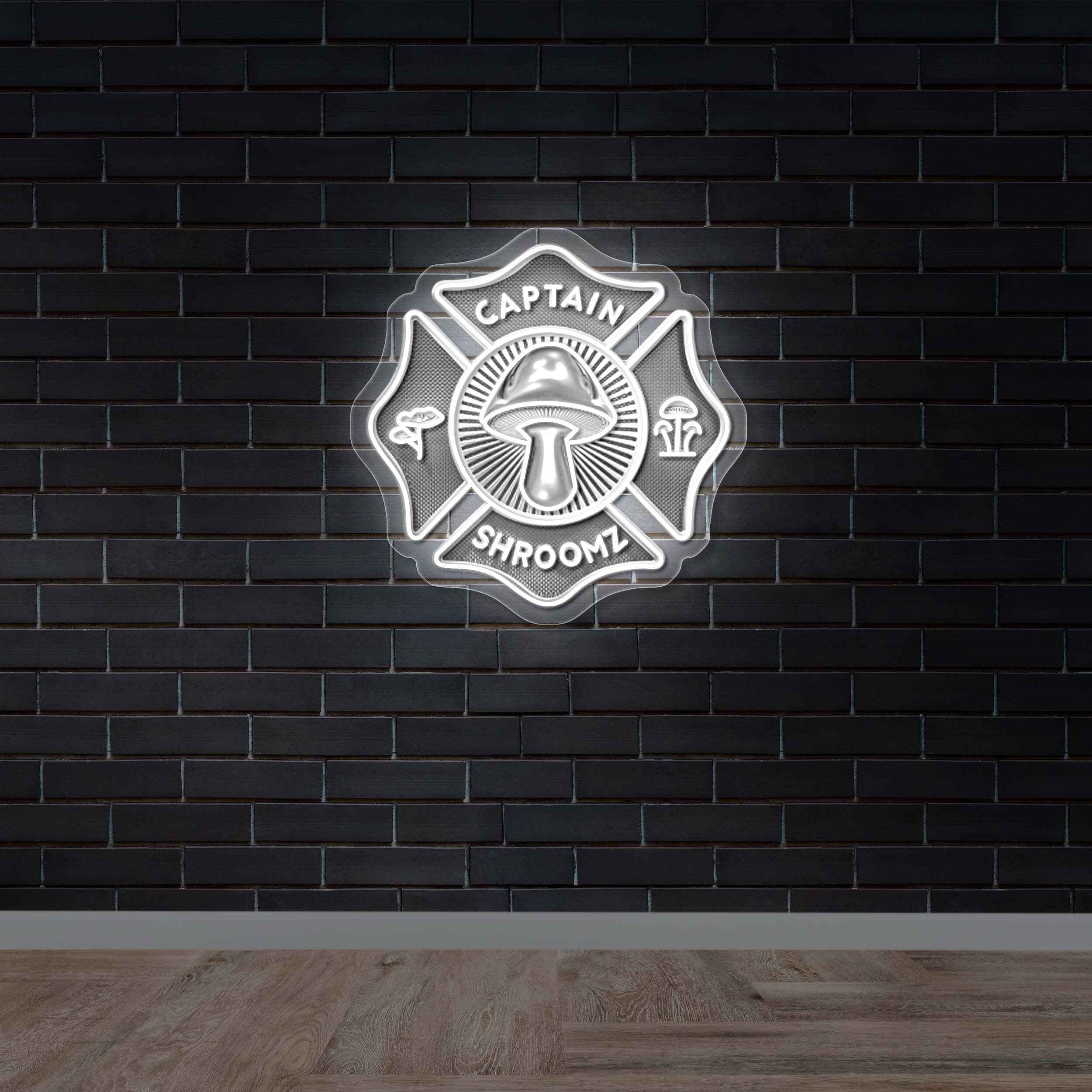 CAPTAIN SHROOMZ - Premium Neon Artwork