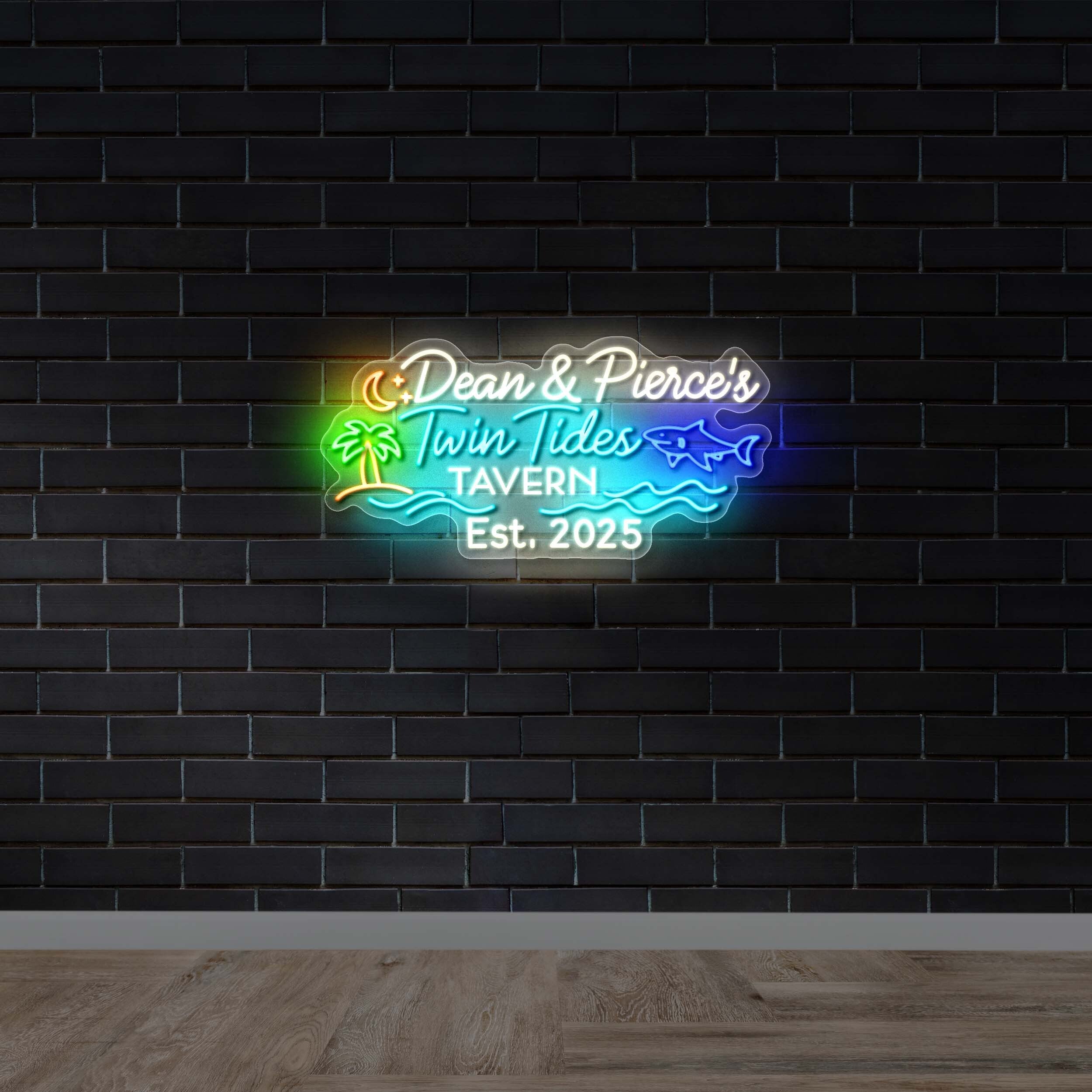 DEAN & PIERCES TWIN TIDES TAVERN - Premium Neon Artwork