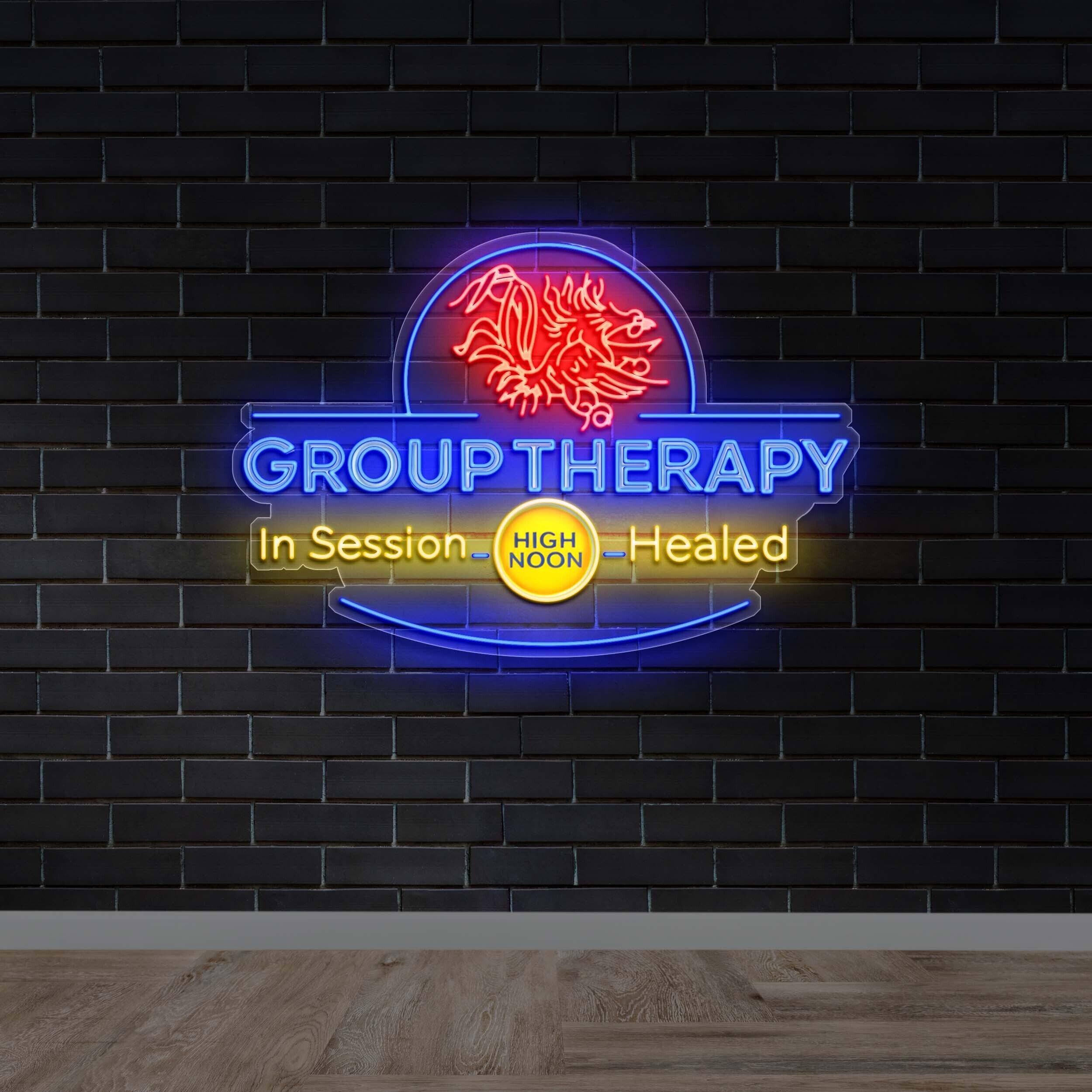 Group Therapy Horizontal - Premium Neon Artwork