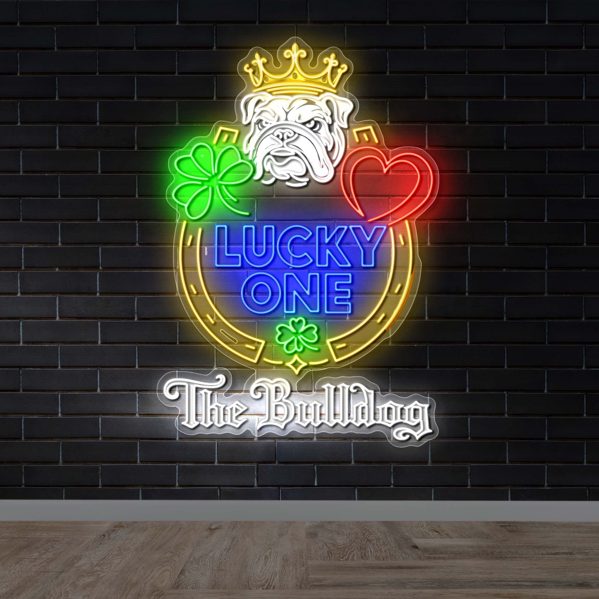 LUCKY ONE THE BULLDOG - Premium Neon Artwork