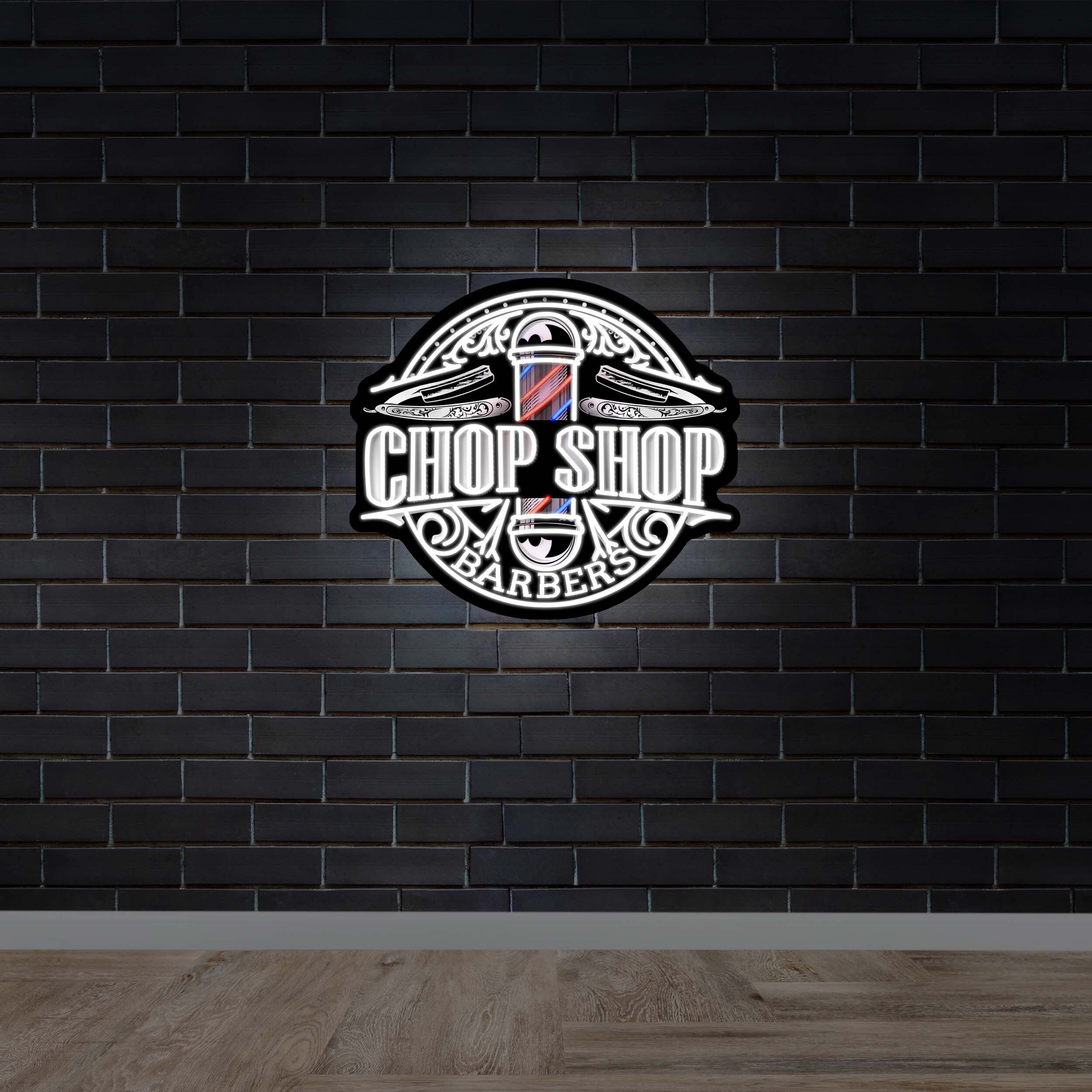 Chop Shop Barbers - Premium Neon Artwork