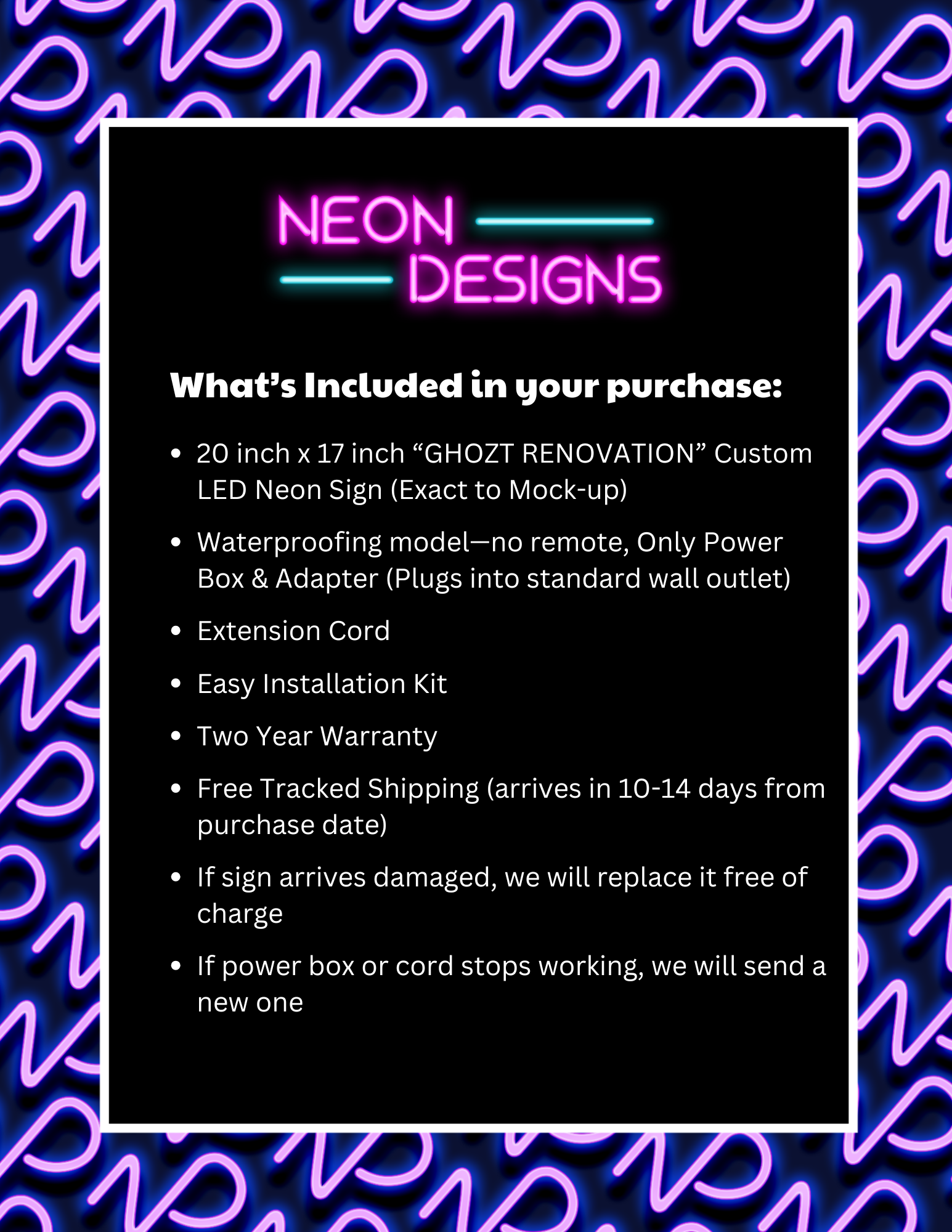 GHOZT RENOVATION - Premium Neon Artwork