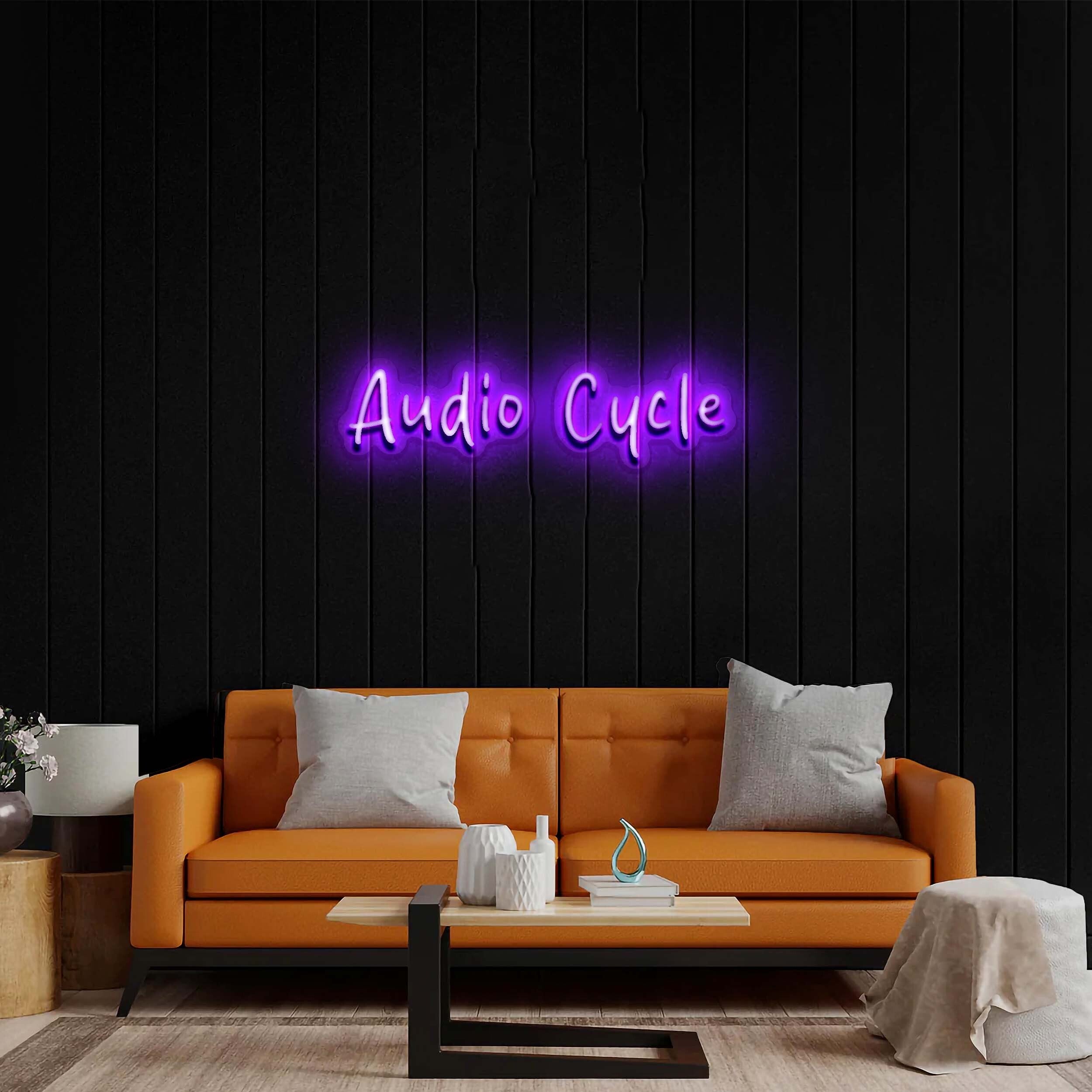 Audio Cycle - Premium Neon Artwork