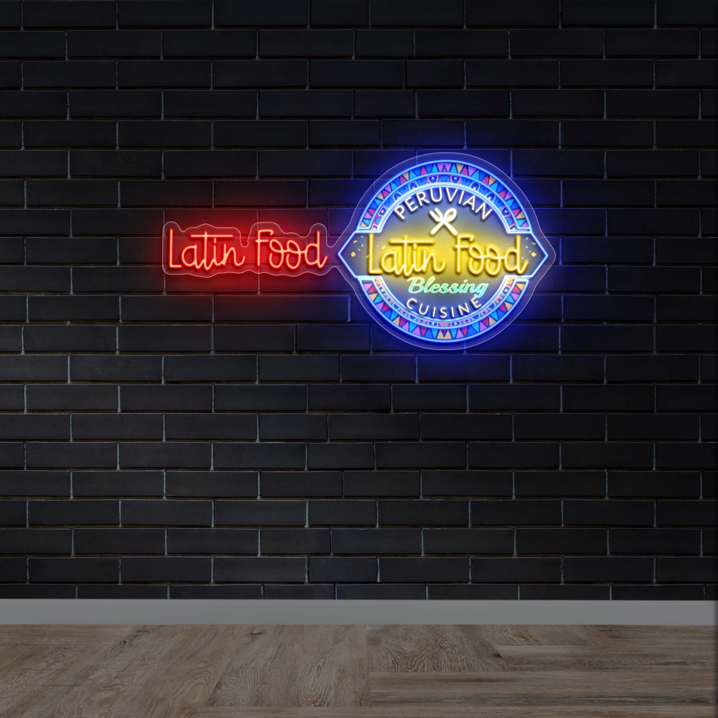 Latin Food Peruvian Blessing Cuisine - Premium Neon Artwork
