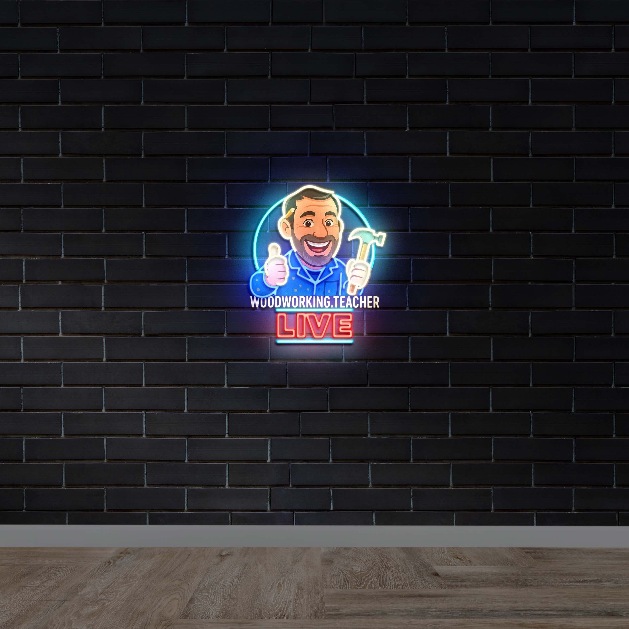Woodworking Teacher Live (version 2) – Premium Neon Artwork