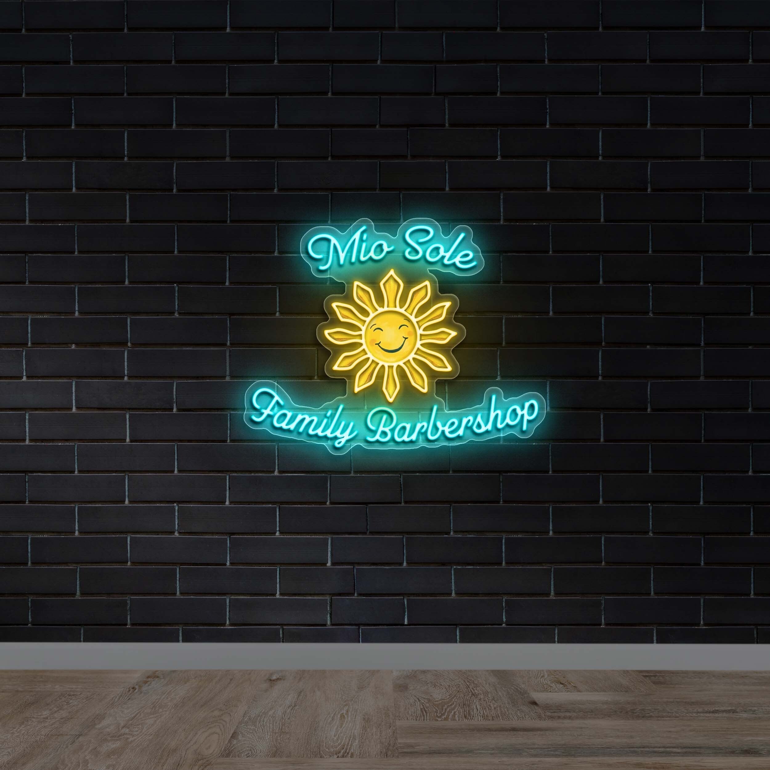 Mio Sole Family Barbershop - Premium Neon Artwork