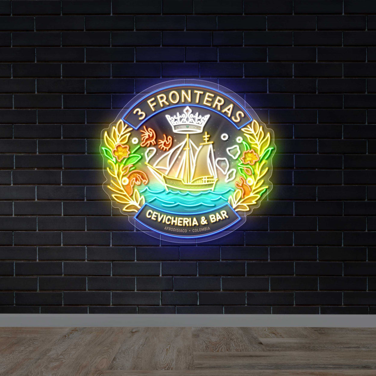 3 Fronteras Cevicheria & Bar - Premium Neon Artwork