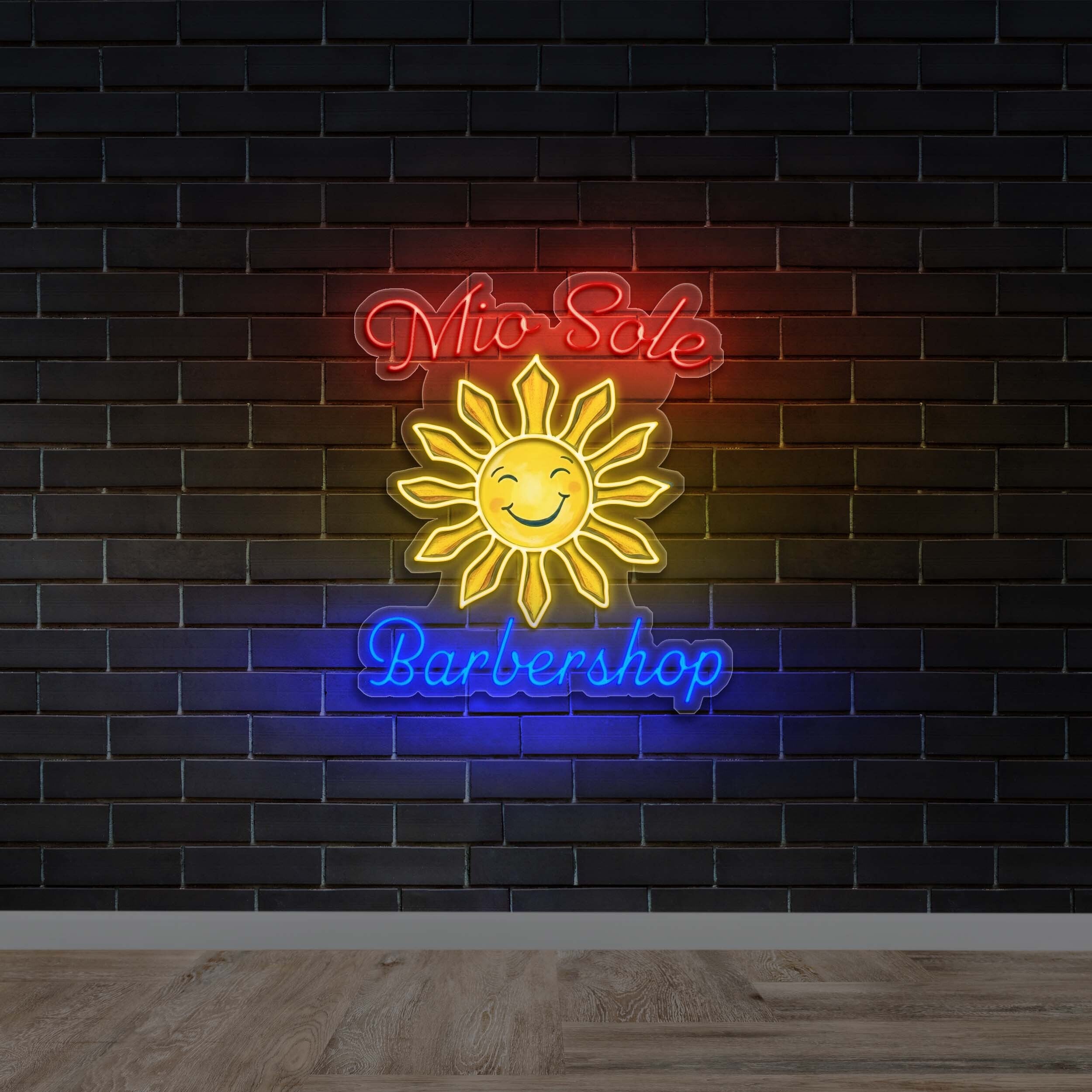 Mio Sole Barbershop - Premium Neon Artwork