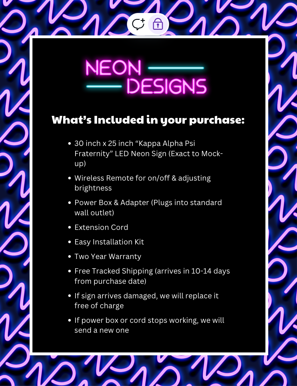 Kappa Alpha Psi Fraternity - Premium Neon Artwork