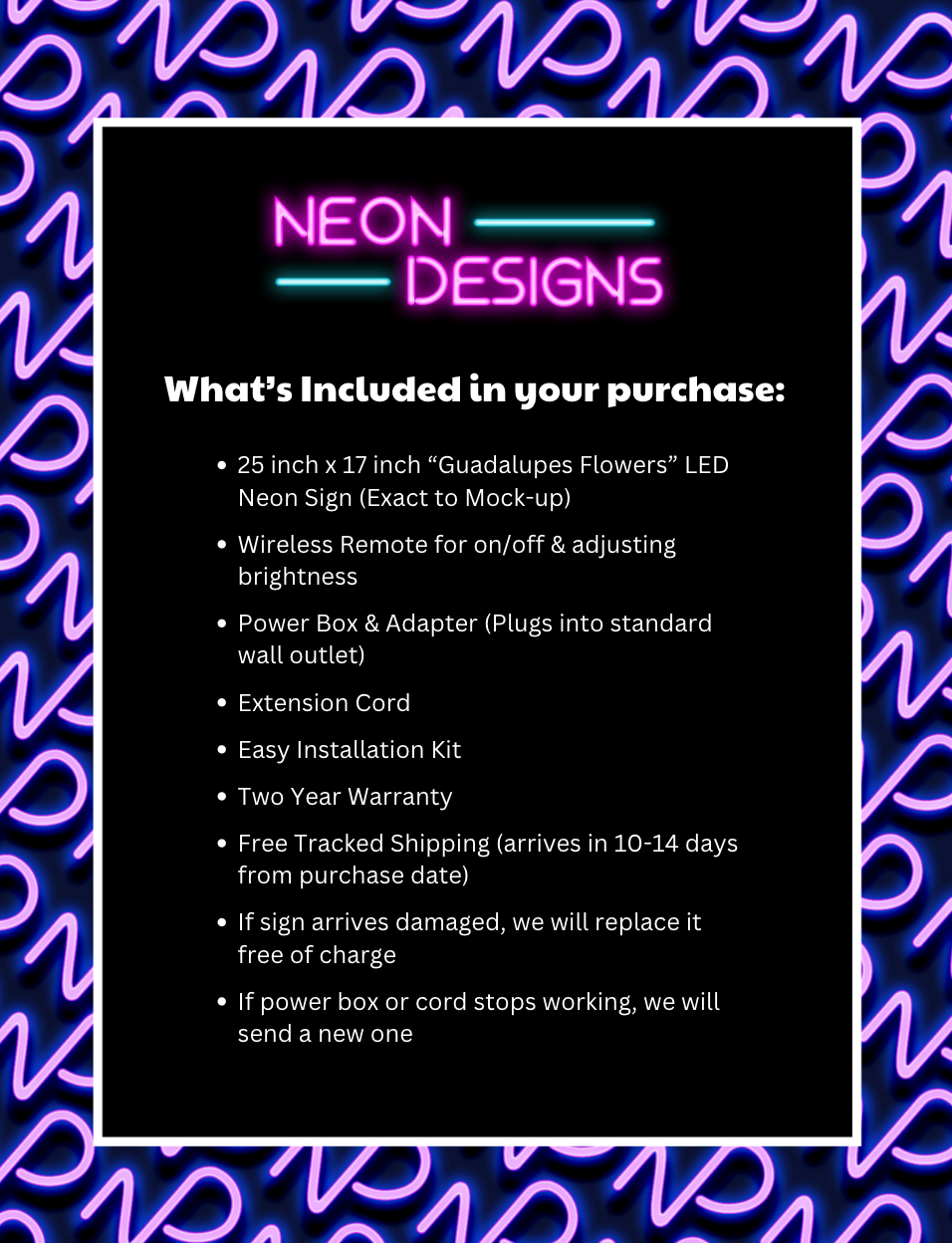 Guadalupes Flowers- Premium Neon Artwork