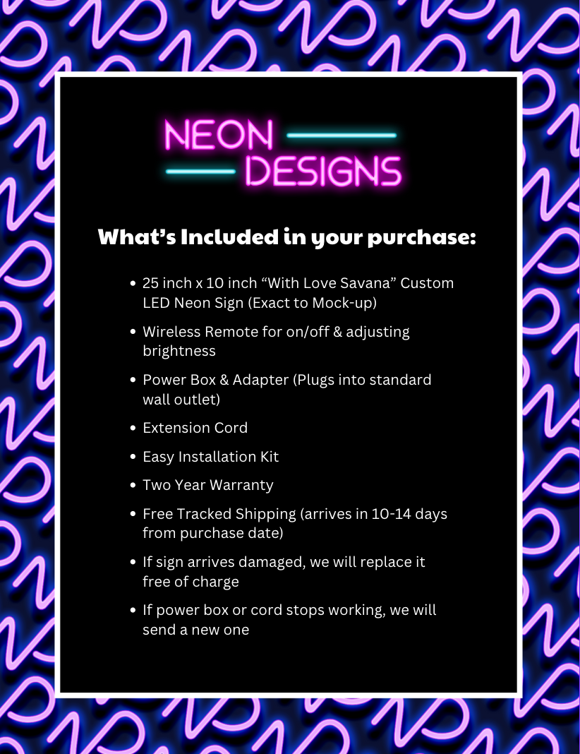With Love Savana - Premium Neon Artwork