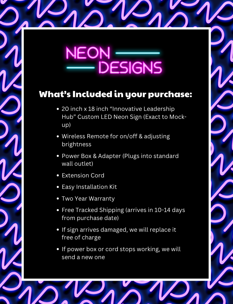 Innovative Leadership Hub - Premium Neon Artwork