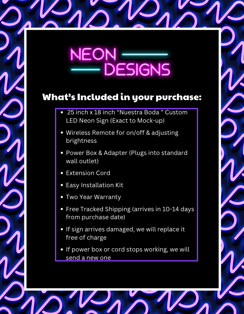 Nuestra Boda - Premium Neon Artwork
