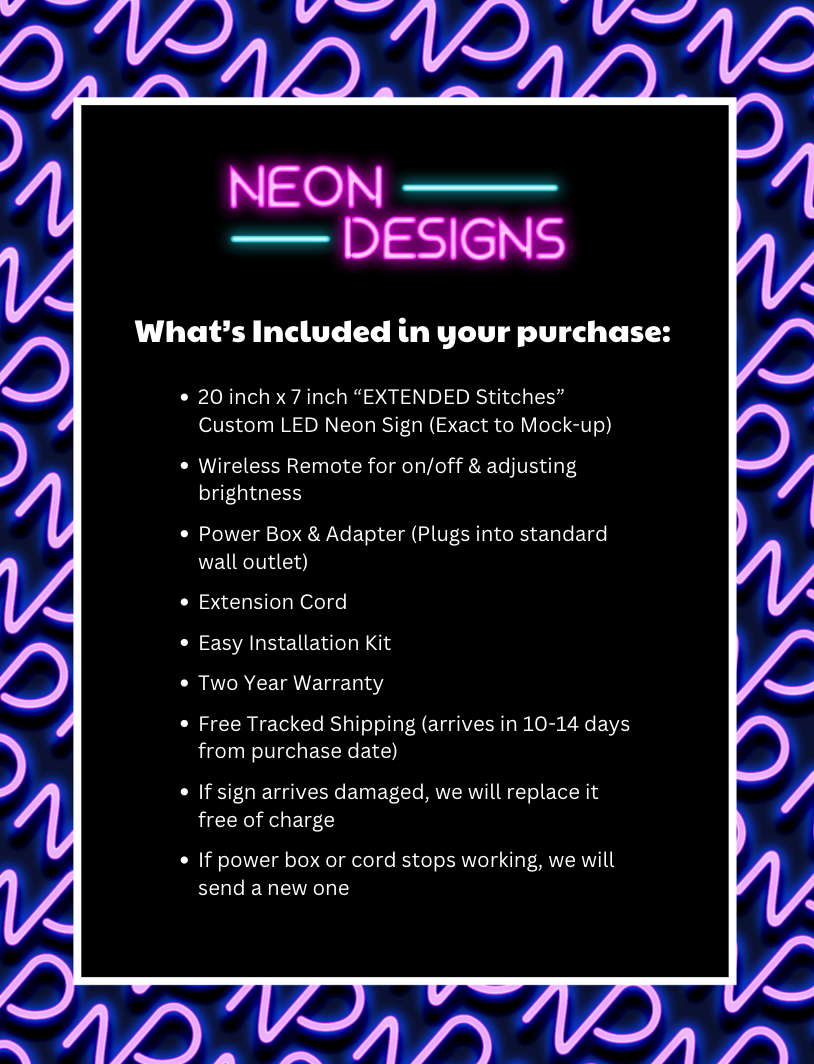 EXTENDED stitches - Premium Neon Artwork