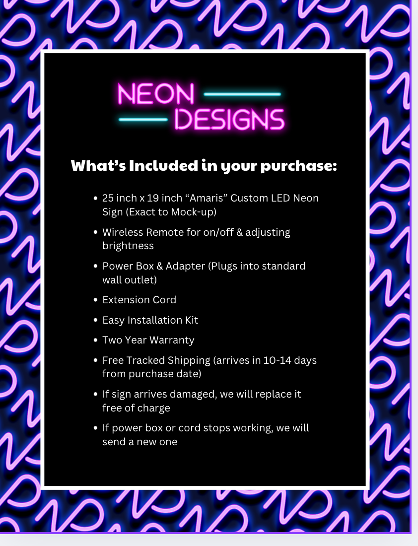 Amaris - Premium Neon Artwork
