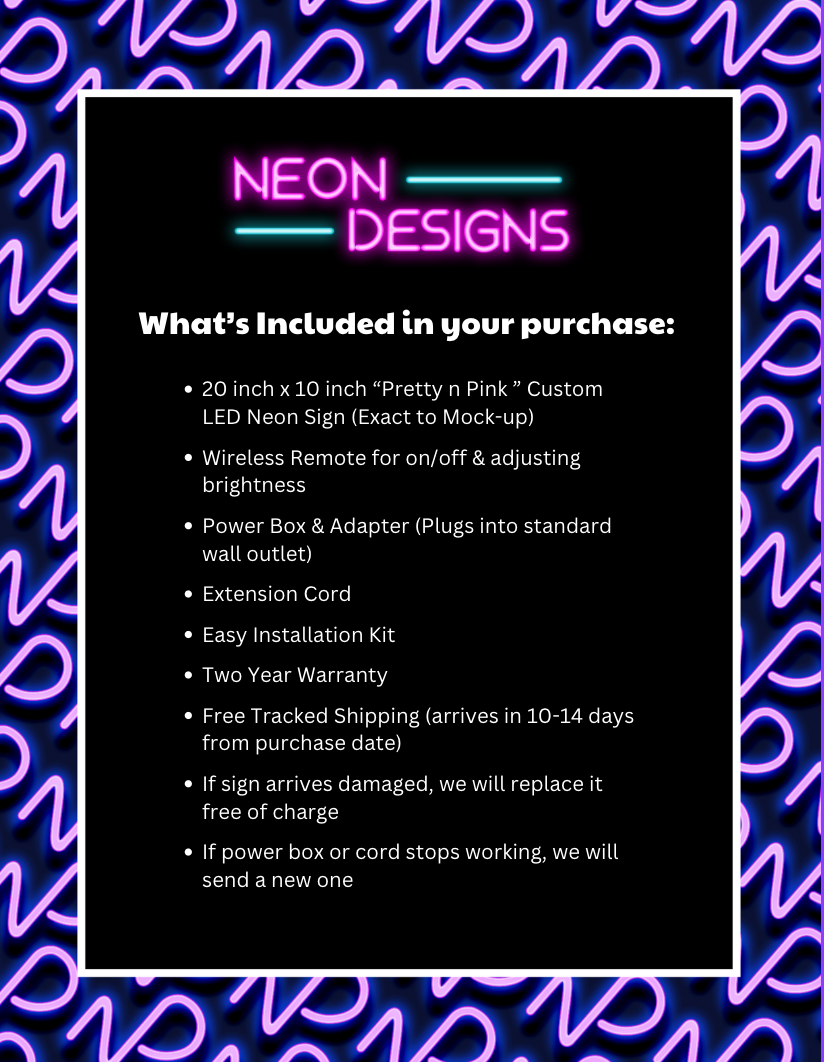 Pretty n Pink - Premium Neon Artwork