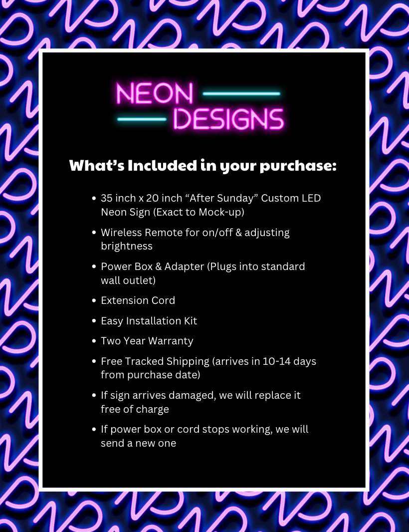 After Sunday - Premium Neon Artwork